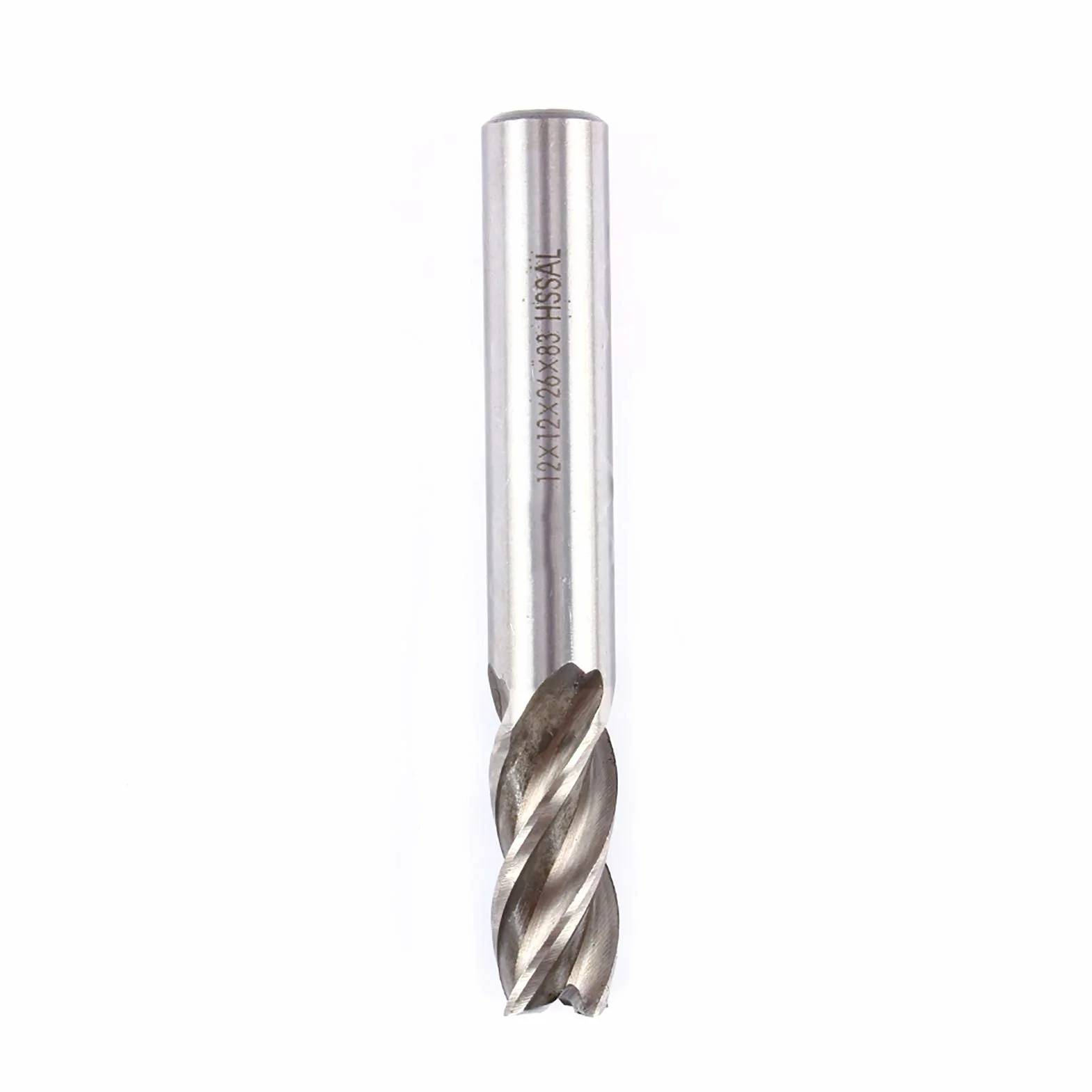 Yosoo Health Gear Frez trzpieniowy HSS 12 mm z 4 ostrzami, wiertło z chwytem prostym do frezowania metalu, narzędzie do szybkiego cięcia CNC, frezarki, wiertarki