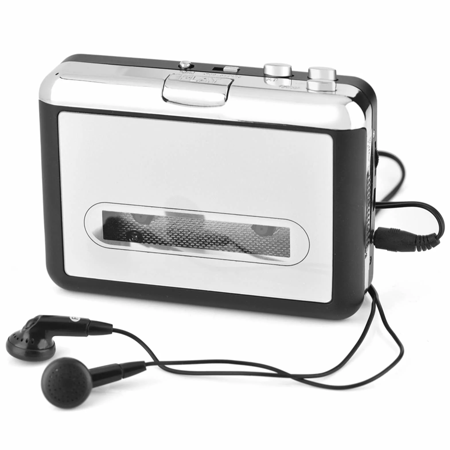 Konwerter Kasetowy USB na MP3 CD, Odtwarzacz Muzyki Przenośny ze Słuchawkami
