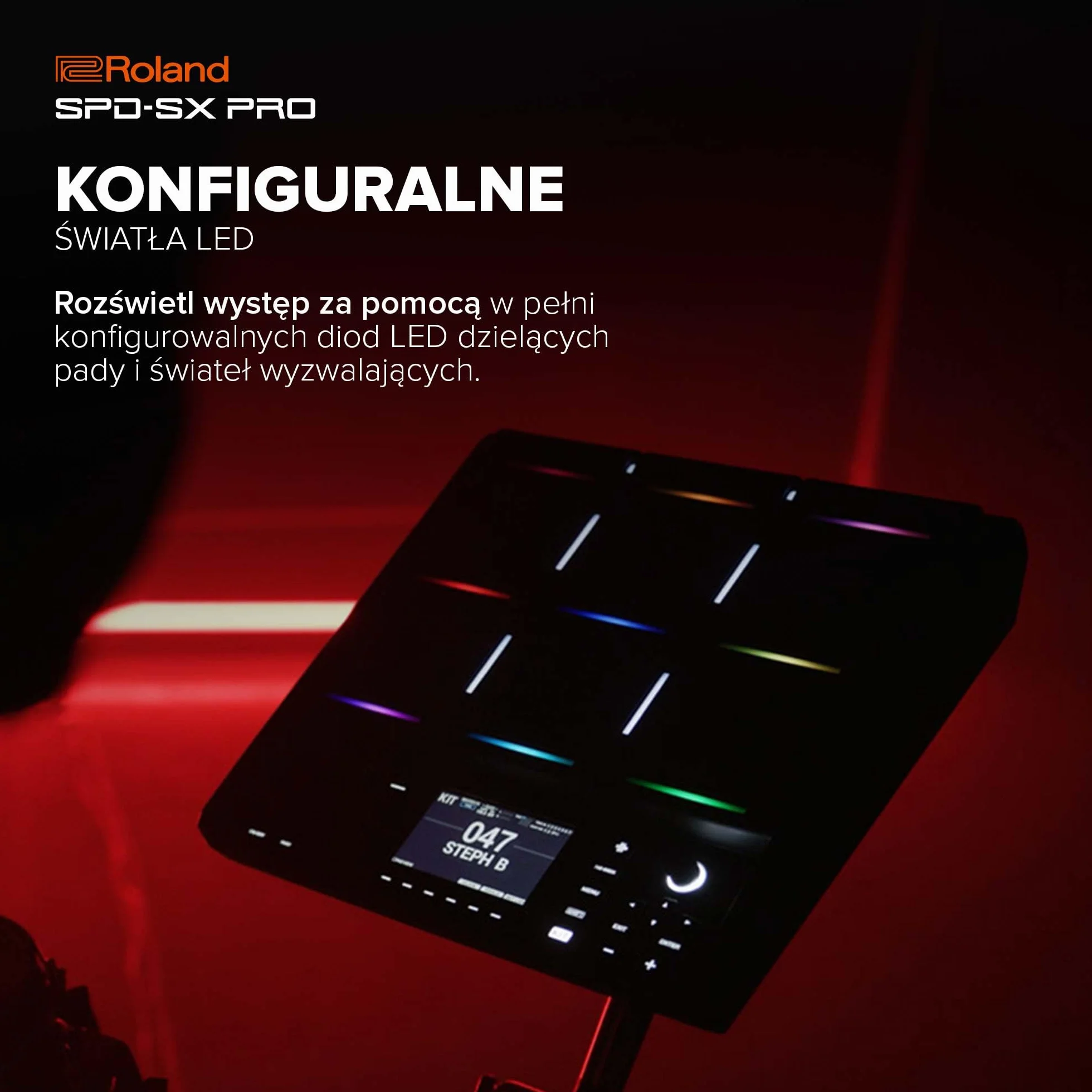 Pad so Sampli Roland SPD-SX PRO | Flagowy Pad do Sampli dla Perkusistów i Innych Muzyków | 9 Powierzchni do Gry, 8 Zewnętrznych Wejść Wyzwalających, Kolorowy Wyświetlacz