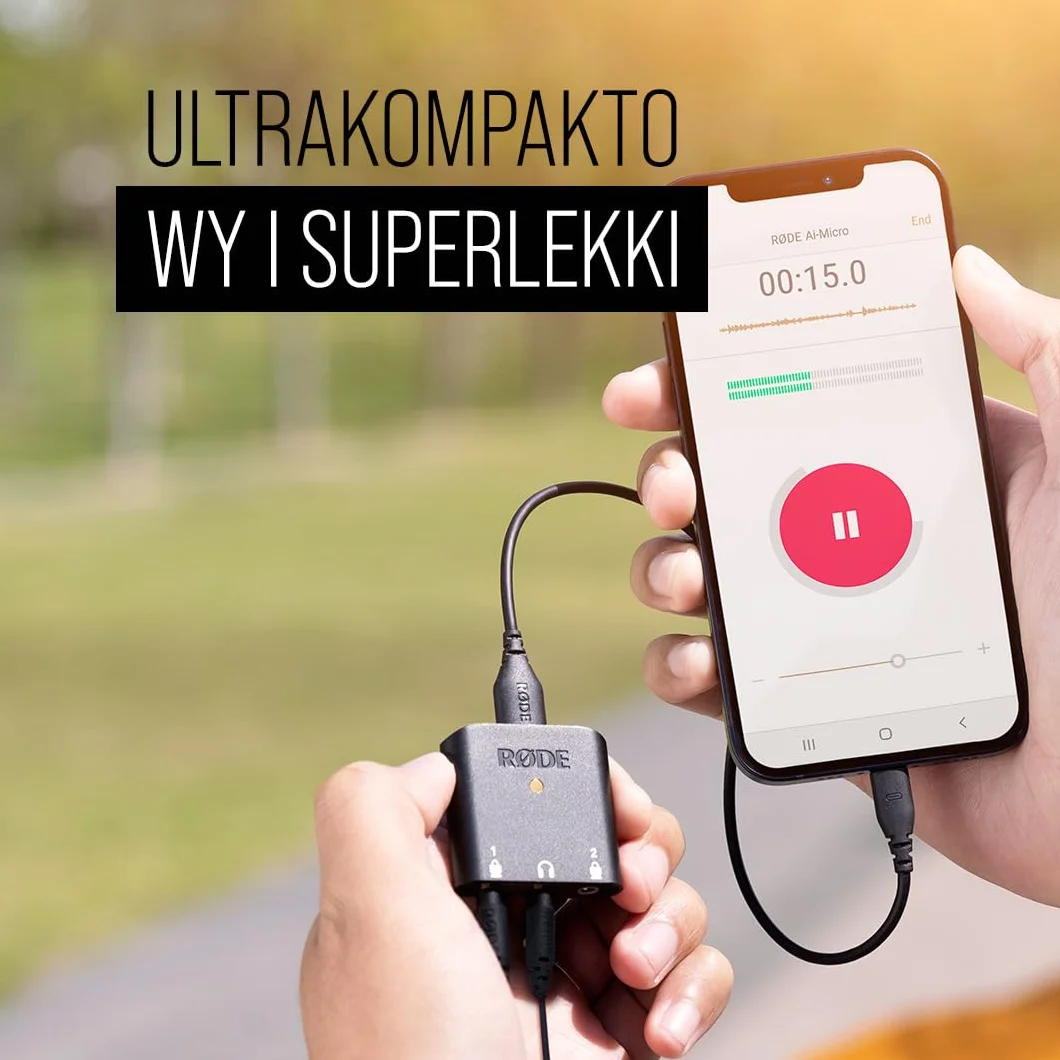 RØDE AI-Micro Ultra-kompaktowy dwukanałowy interfejs audio dla komputerów, smartfonów i tabletów