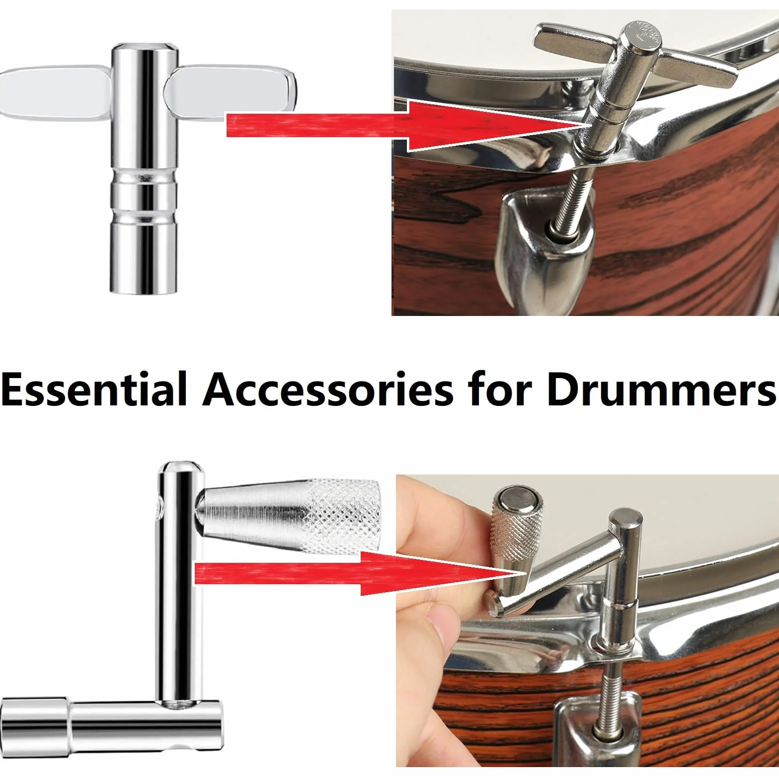 Bavooty Klucz Perkusyjny 4 sztuki Metalowy Tuning Keys Do Instrumentów Perkusyjnych