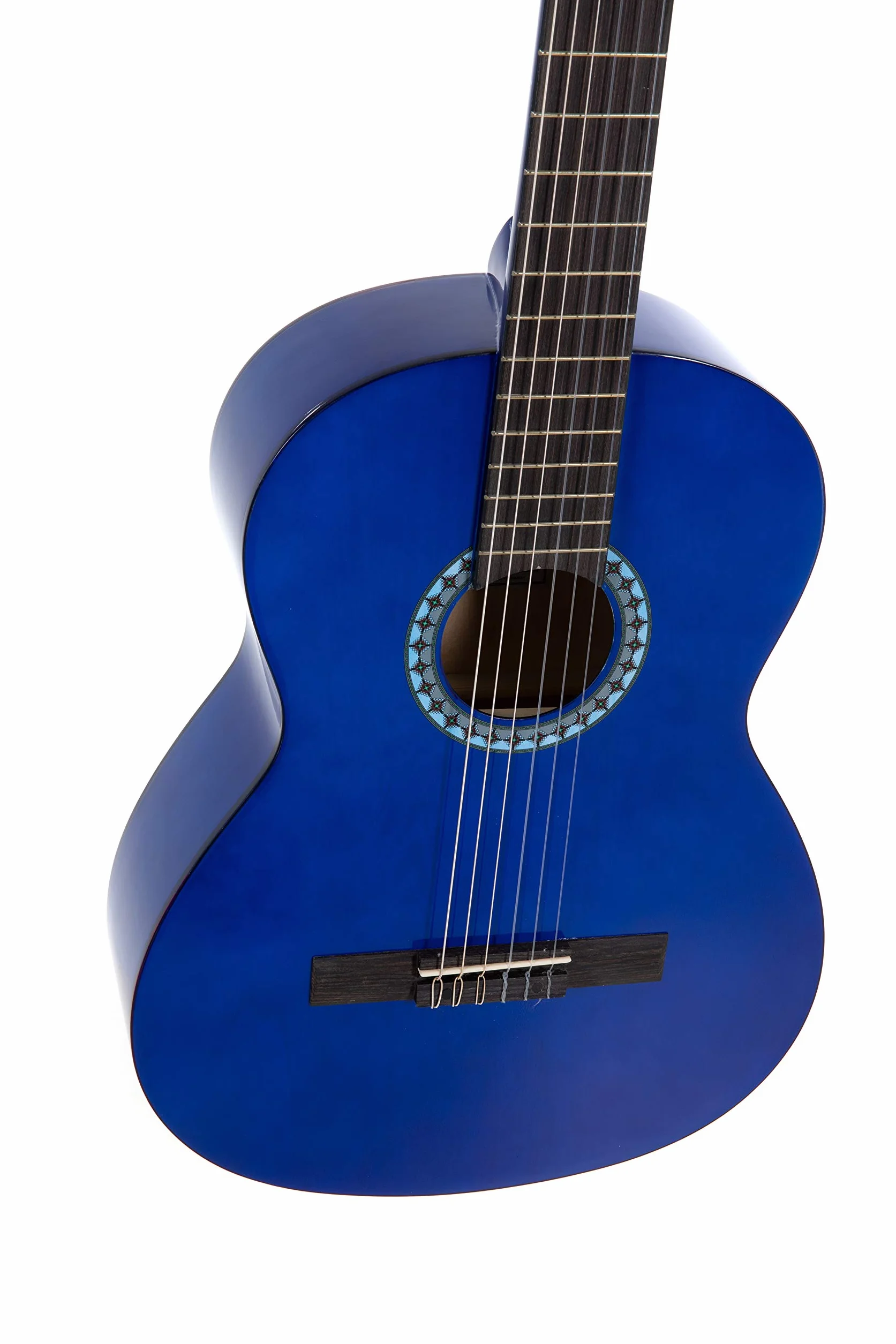 GEWA gitara klasyczna Basic 4/4, korpus lipa, podstrunnica drewno pakkaholz, chromowane maszynki, kolor niebieski