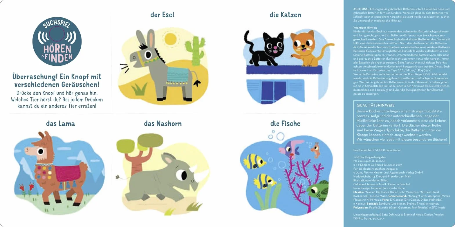 Hörst du die Musik rund um die Welt?: Soundbuch | Mit vielen Liedern aus der ganzen Welt zum Mitsingen und Zuhören - Papp-Bilderbuch mit Geräuschen für Kinder ab 1 Jahr