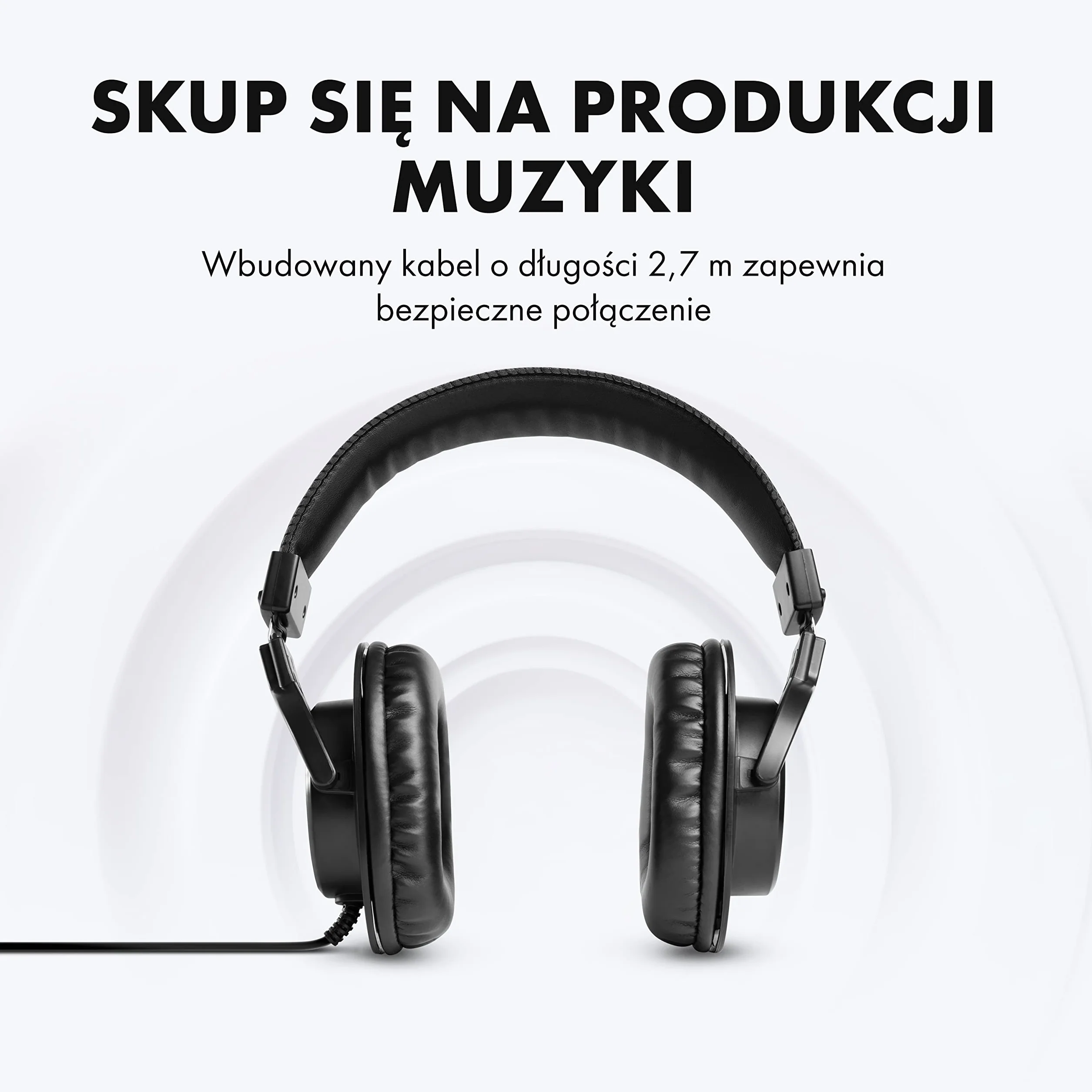 M-AUDIO HDH40 Nauszne zamknięte słuchawki studyjne z elastycznym pałąkiem i kablem 2.7 m do odsłuchu w studio, podcastów i nagrywania