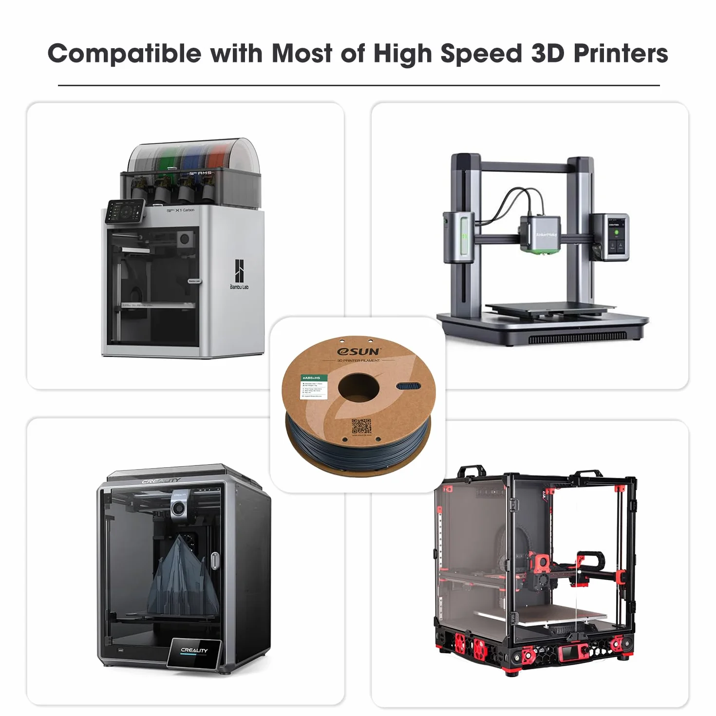 eSUN ABS+ Filament 1.75mm, Dokładność Wymiarowa +/- 0.03mm, Szpula 1KG (2.2 LBS) Do Szybkiego Druku 3D (Szary)