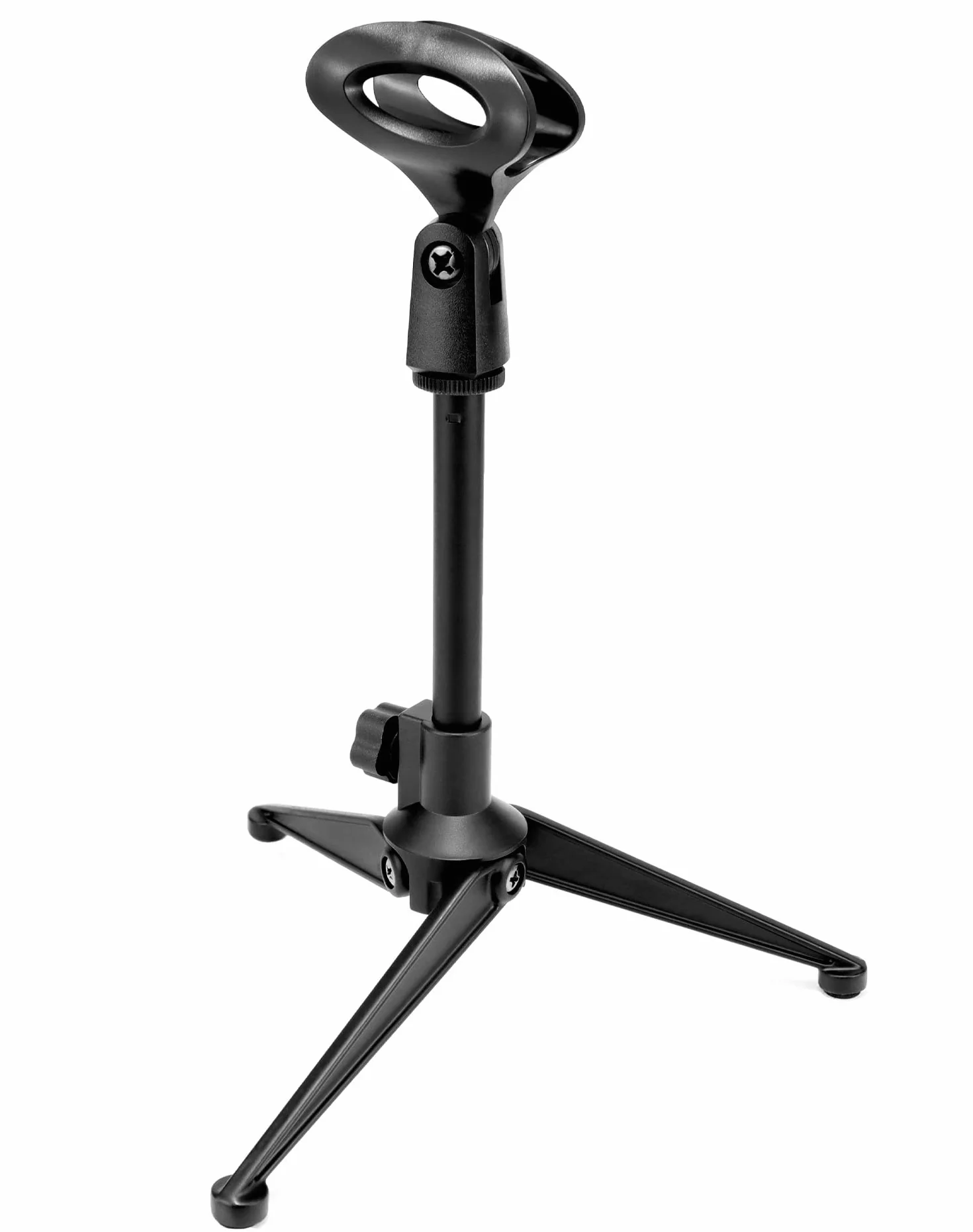 QWORK® Stojak mikrofonowy, wysuwany statyw mikrofonowy, zakres regulacji 18-25 cm, składany, kompatybilny z większością mikrofonów