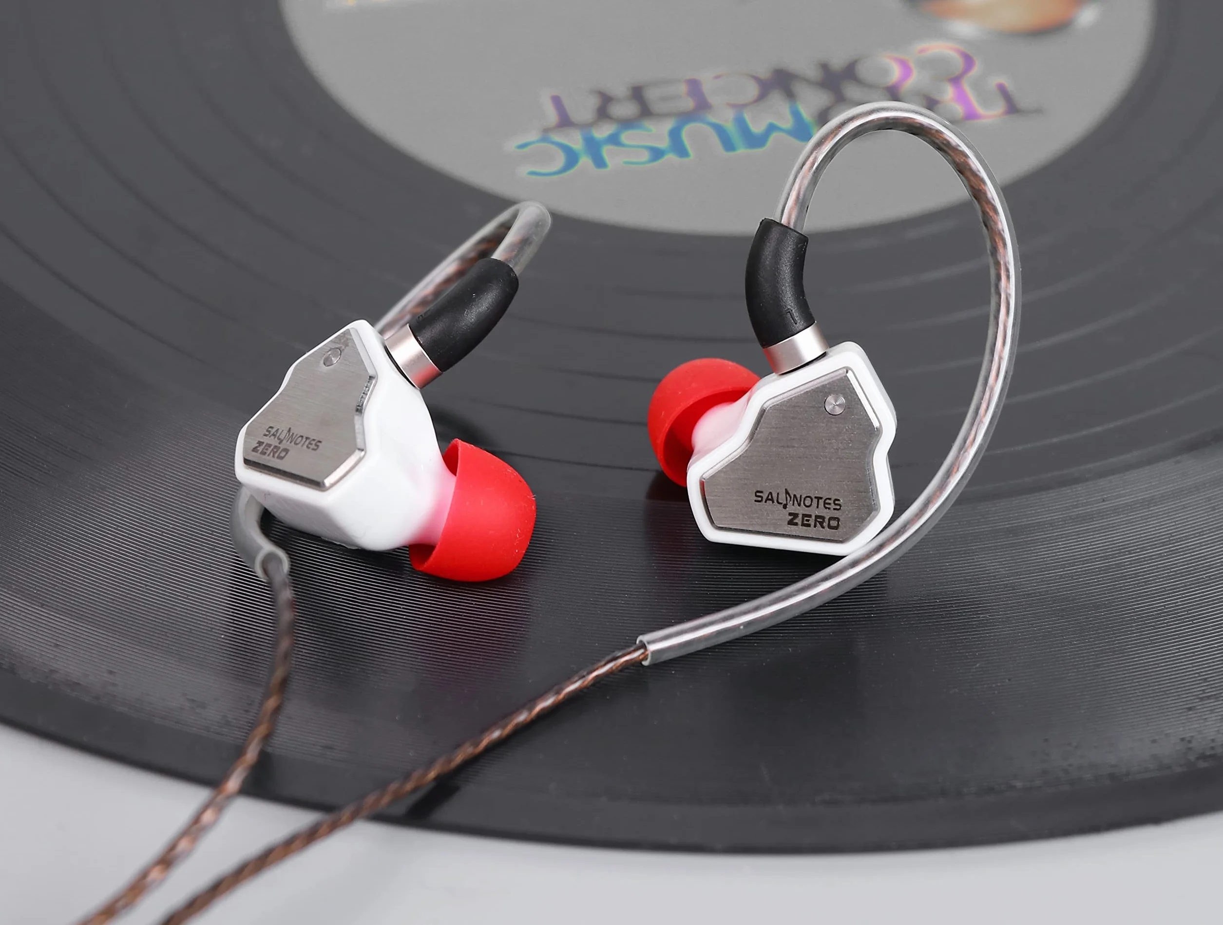 7Hz Salnotes Zero Słuchawki douszne Hi-Fi IEM 10 mm, membrana kompozytowa, stal nierdzewna, kabel OFC 2-pin, biały
