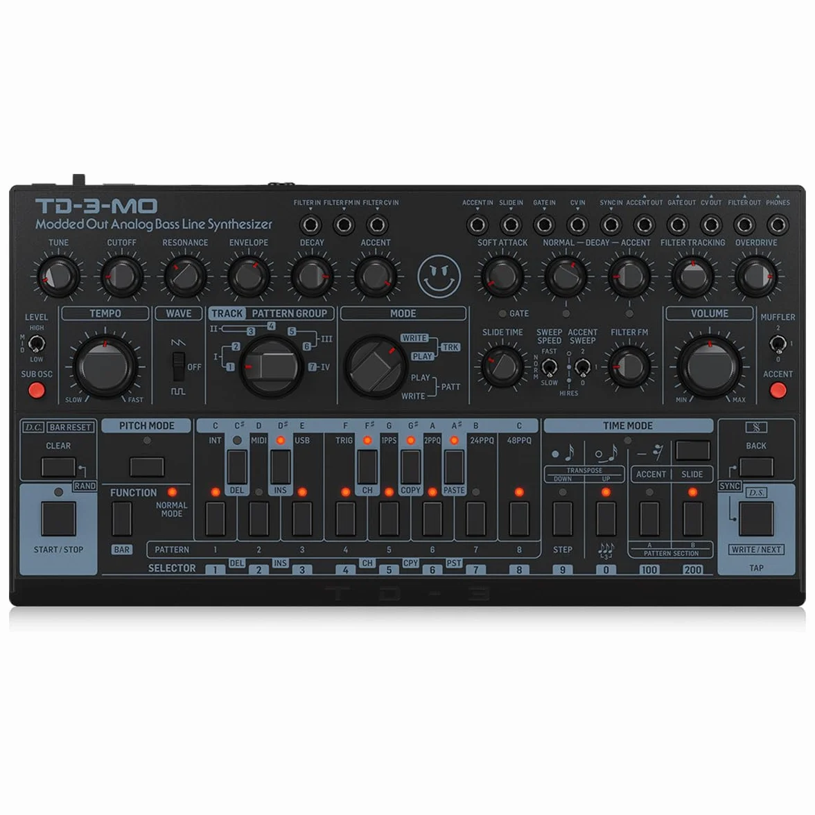 Behringer TD-3-MO-AM Desktop Synthesizer – “Modded Out” Analog Bass Line Synthesizer (Amber Color) – for Synthesizer Musicians
