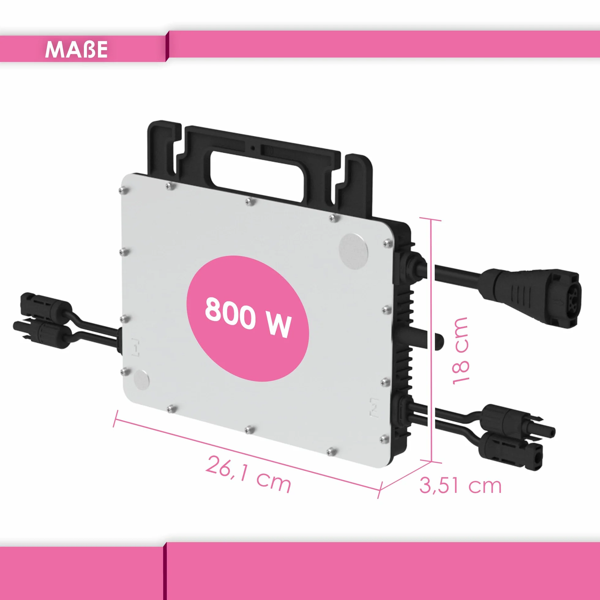 Hoymiles HMS-800W-2T mikrofalownik ze zintegrowanym WiFi DTU | w zestawie złącze HMS Field | do 2 modułów PV | 800 W | zgodny z VDE | do elektrowni balkonowych