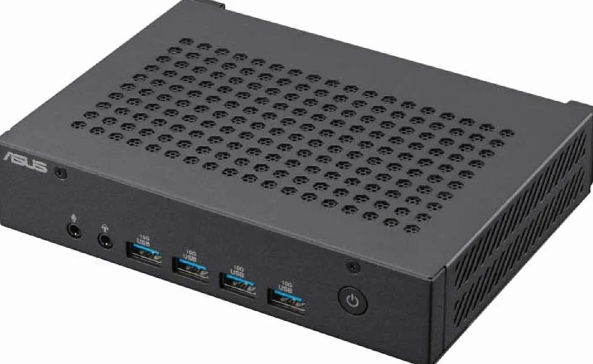 ASUS ExpertCenter PN43-SN100AD mini komputer stacjonarny (procesor Intel N100, zintegrowana karta graficzna Intel UHD, pamięć 4 GB DDR4, 128 GB M2. NVMe PCIe 4.0 SSD, WiFi 6E, Bluetooth 5.2, Windows