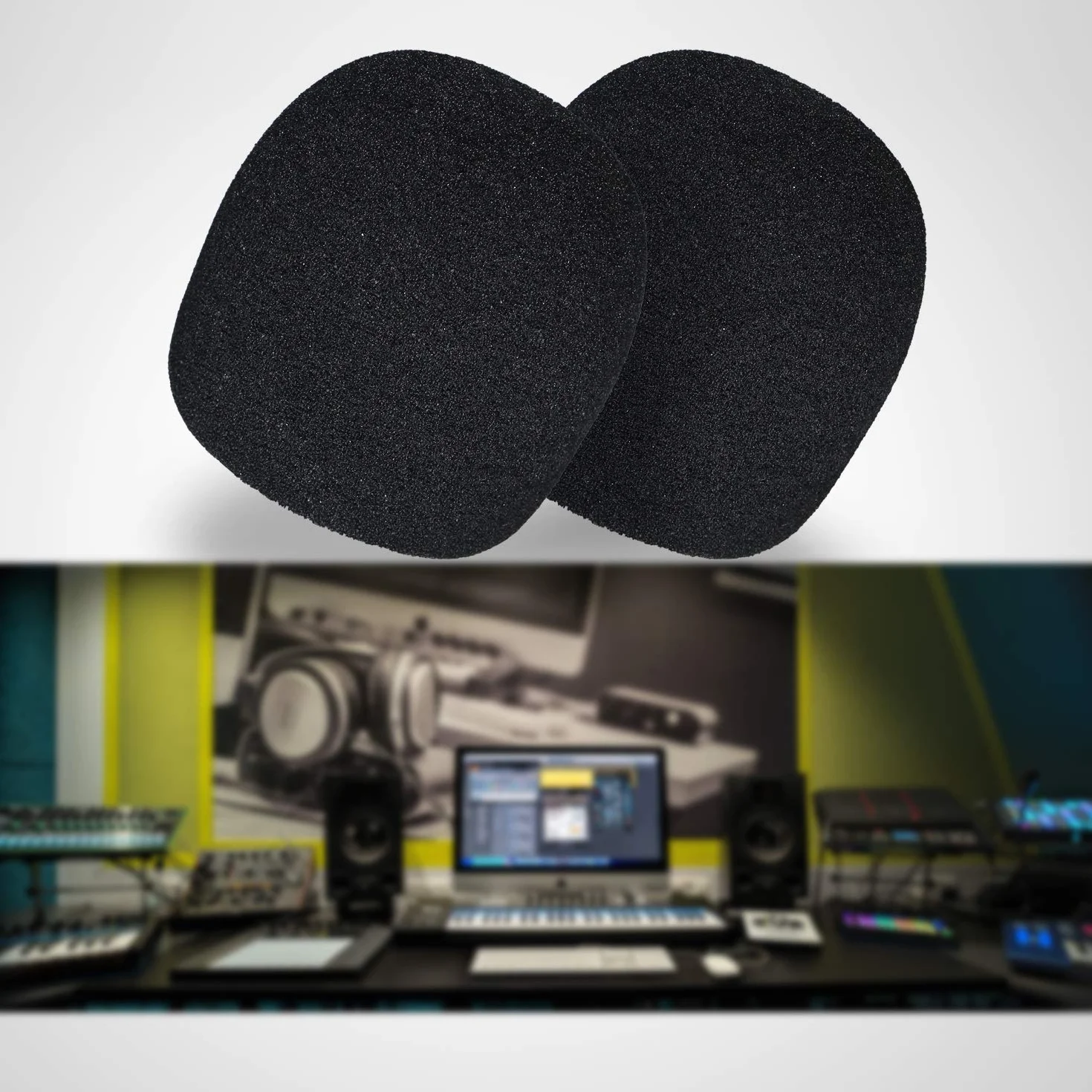 YOUSHARES Shure SM58 Zestaw 2 piankowych pokrowców na mikrofony – filtr pop SM58 do mikrofonu głosowego Shure SM58 dynamiczny redukcja szumów wiatru