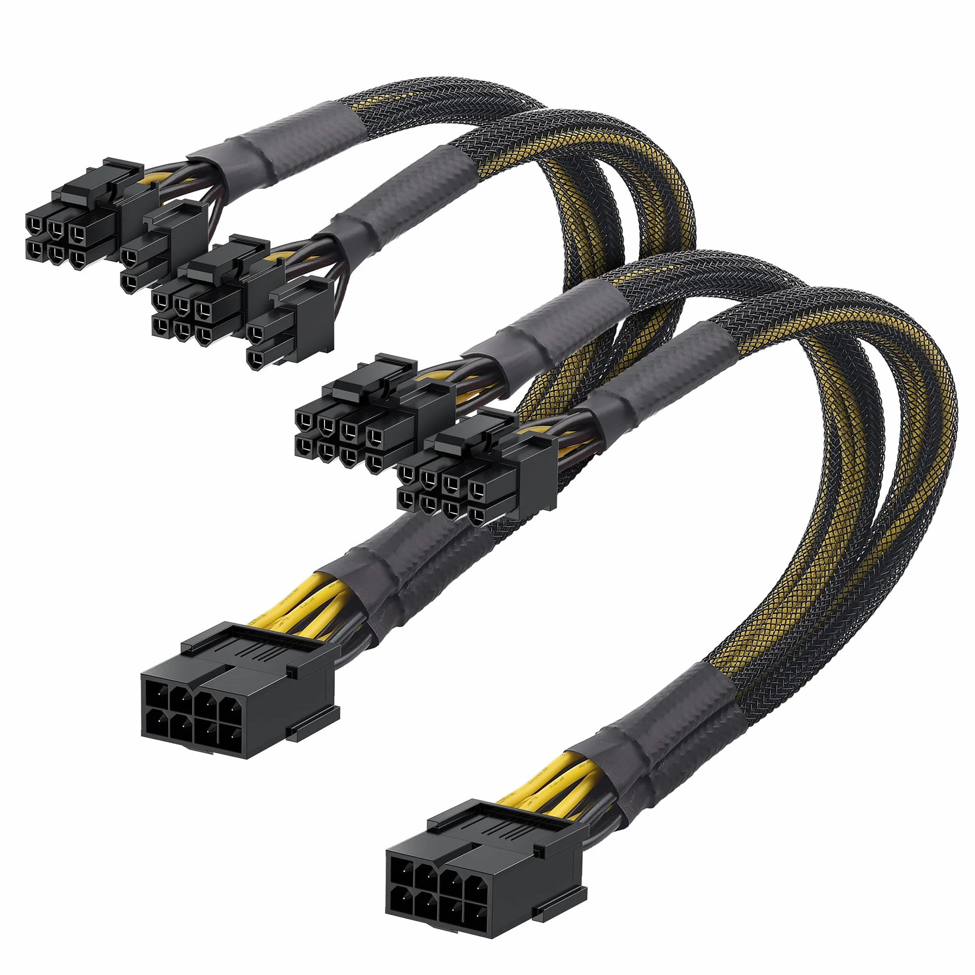 Cable Matters 2-pak PCIe 8-pinowy na podwójny 8-pinowy (6+2) adapter PCIe do procesorów graficznych – 9 cali (8-pinowy kabel PCIe GPU, podwójny 8-pinowy kabel PCIe)