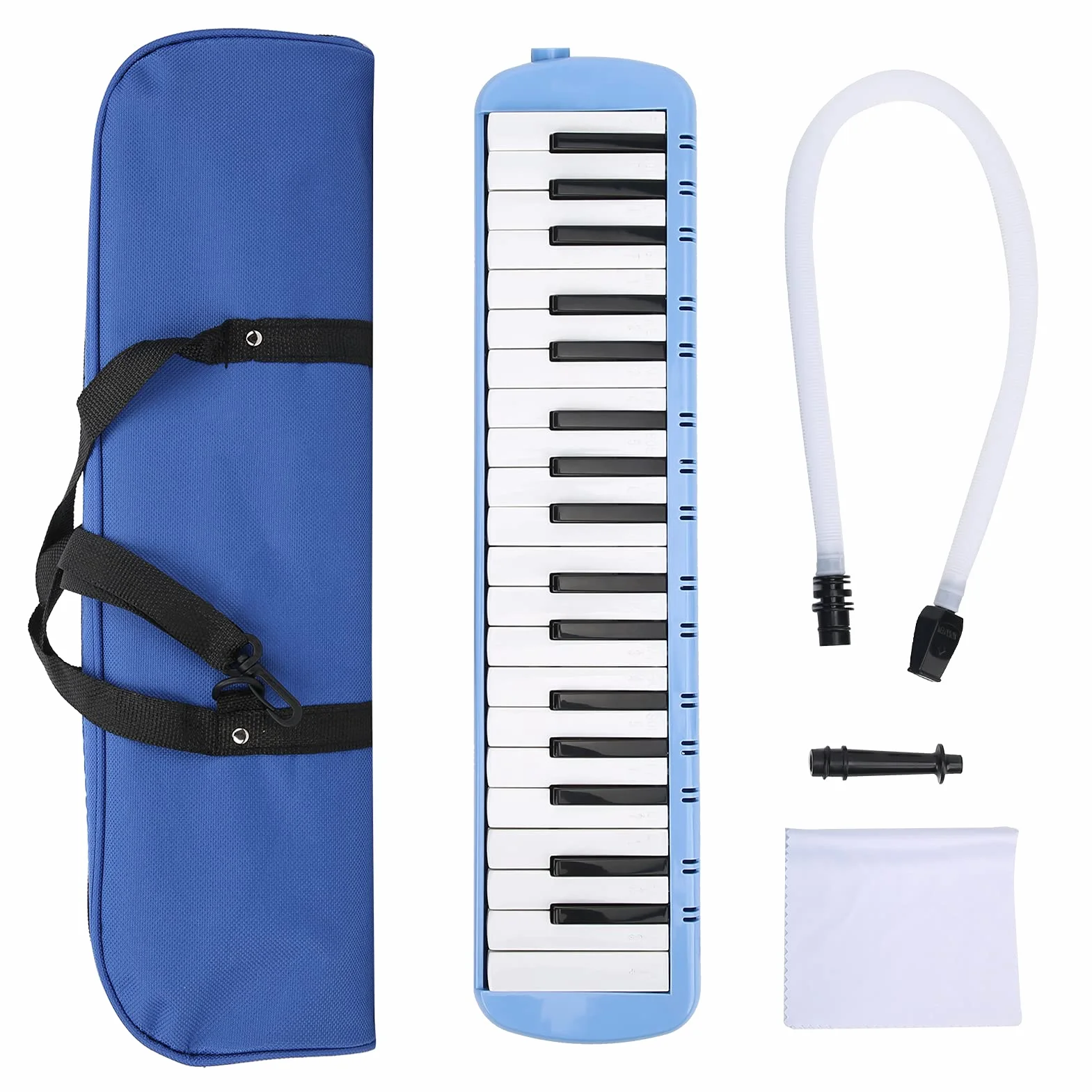 Melodica 37 Klawiszy Klawiatura Melodica Wind Instrument Muzyczny dla Początkujących Profesjonalnych Szkoleń z łatwą Instalacją(niebieski)