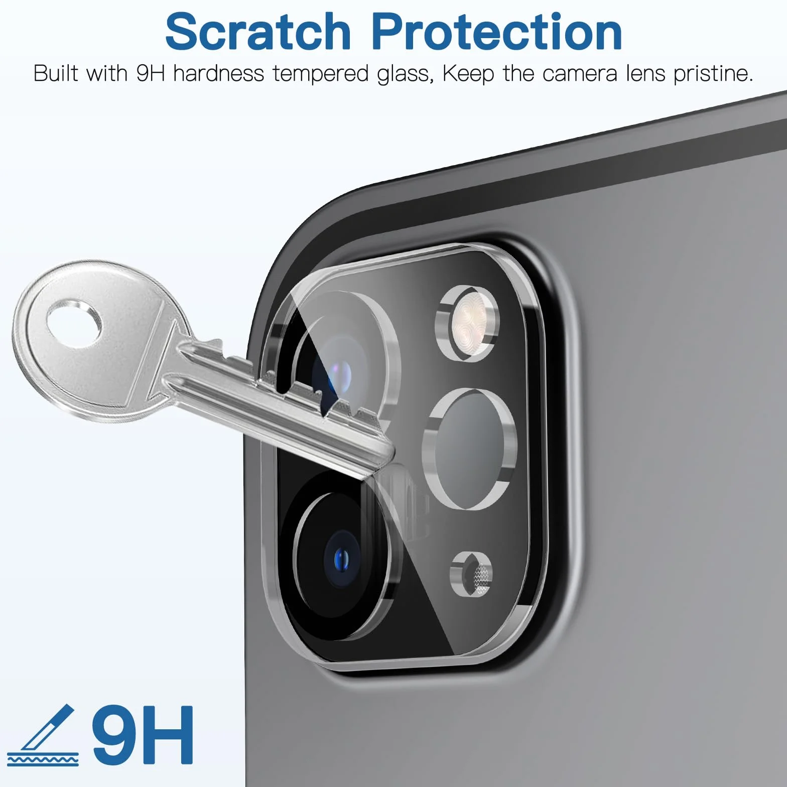 [Pakiet 3] Ochrona obiektywu aparatu dla iPad Pro 11"/12.9"(2018/2020/2021/2022),szkło hartowane 9H,anty-zarysowanie, bez bąbelków, HD Clear. Pełny zasięg, sprawa przyjazna