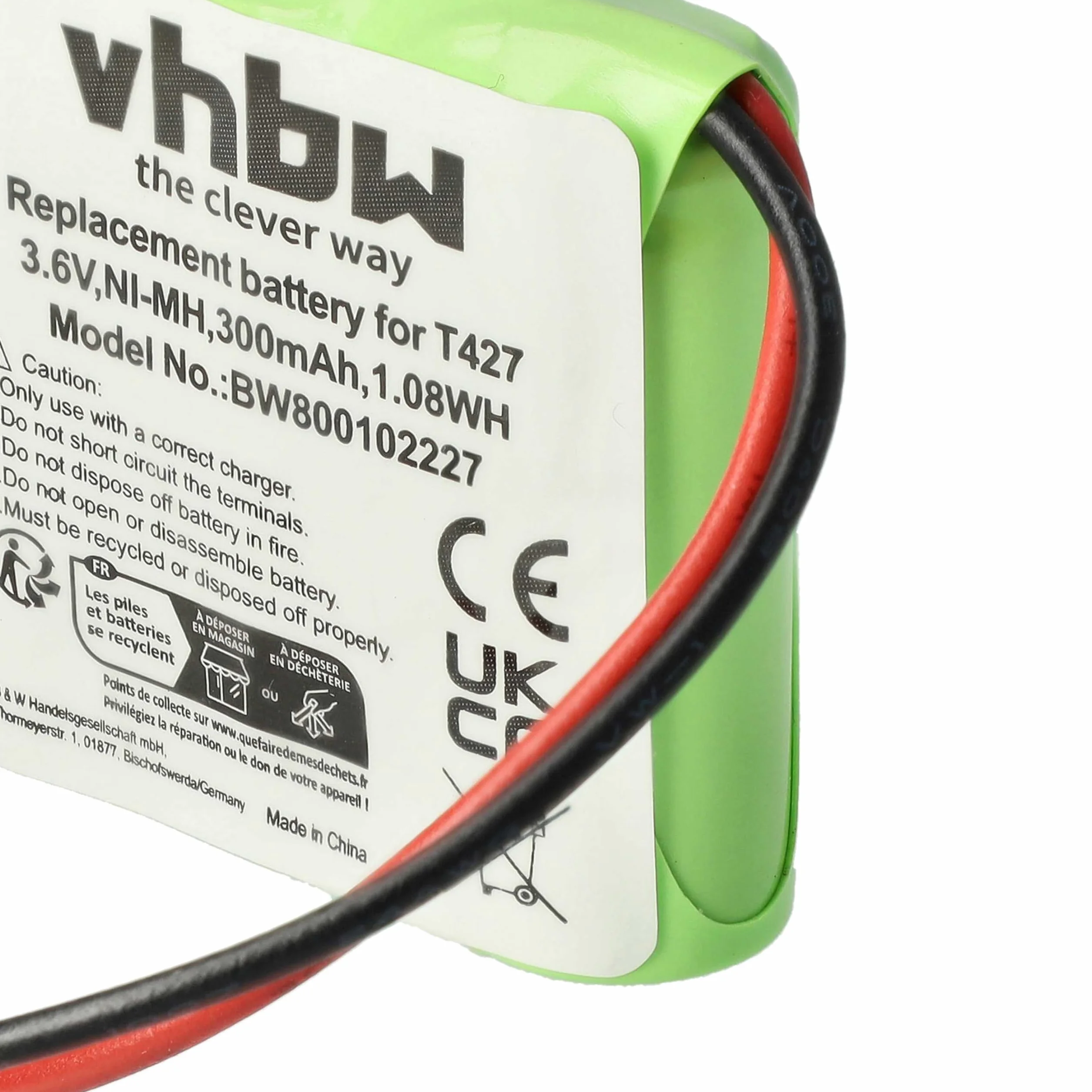 Bateria NI-MH 600 mAh 3,6 V nadaje się do BINATONE, COMMODORE, PANASONIC itp. zastępuje T427, 30AAAM3BMX
