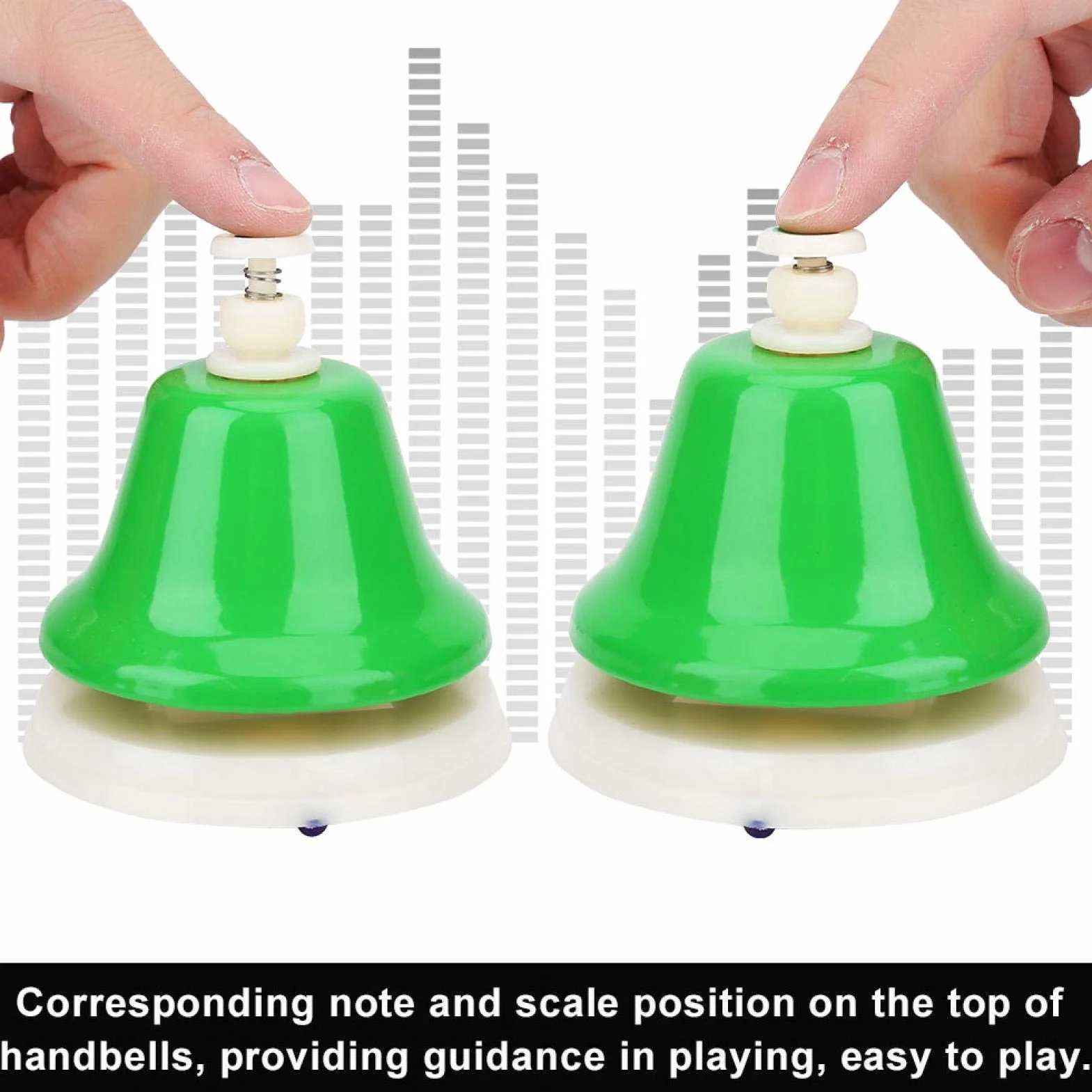 Handbells 8-Note Diatoniczny Kolorowy Zestaw Dzwonków Ręcznych Instrument Muzyczny Coloful Instrument Perkusyjny dla Aktywności Rodzinnej Szkoła ślubna