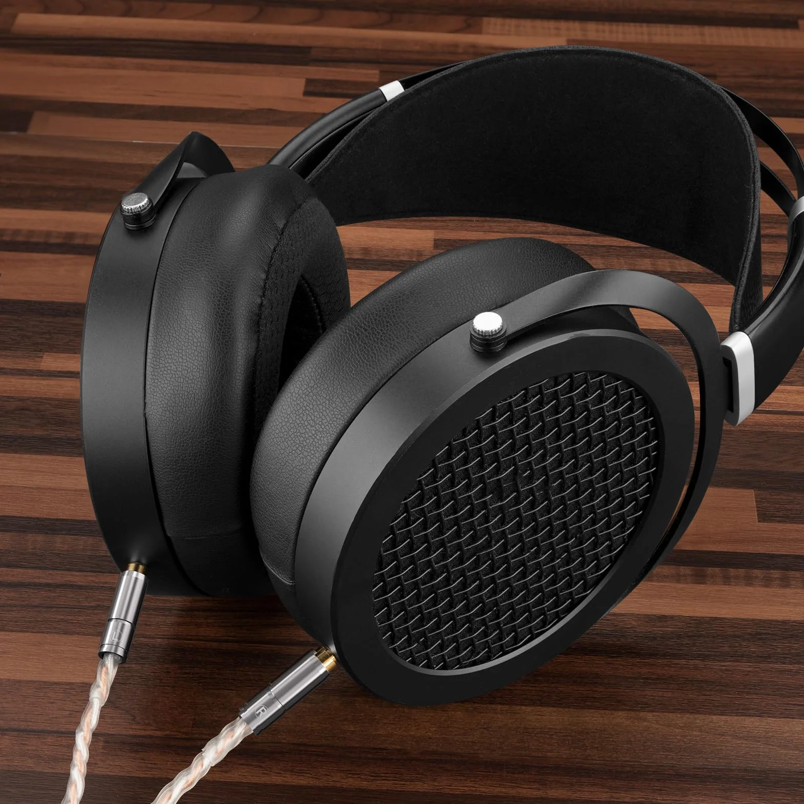 GEEKRIA Apollo 3,5 mm posrebrzany podwójny kabel audio XLR, kompatybilny ze słuchawkami HIFIMAN SUSVARA SUNDARA HE1000se, Denon AH-D9200 AH-D7200 AH-D5200 AH-D600 (5 stóp/1,5 m)