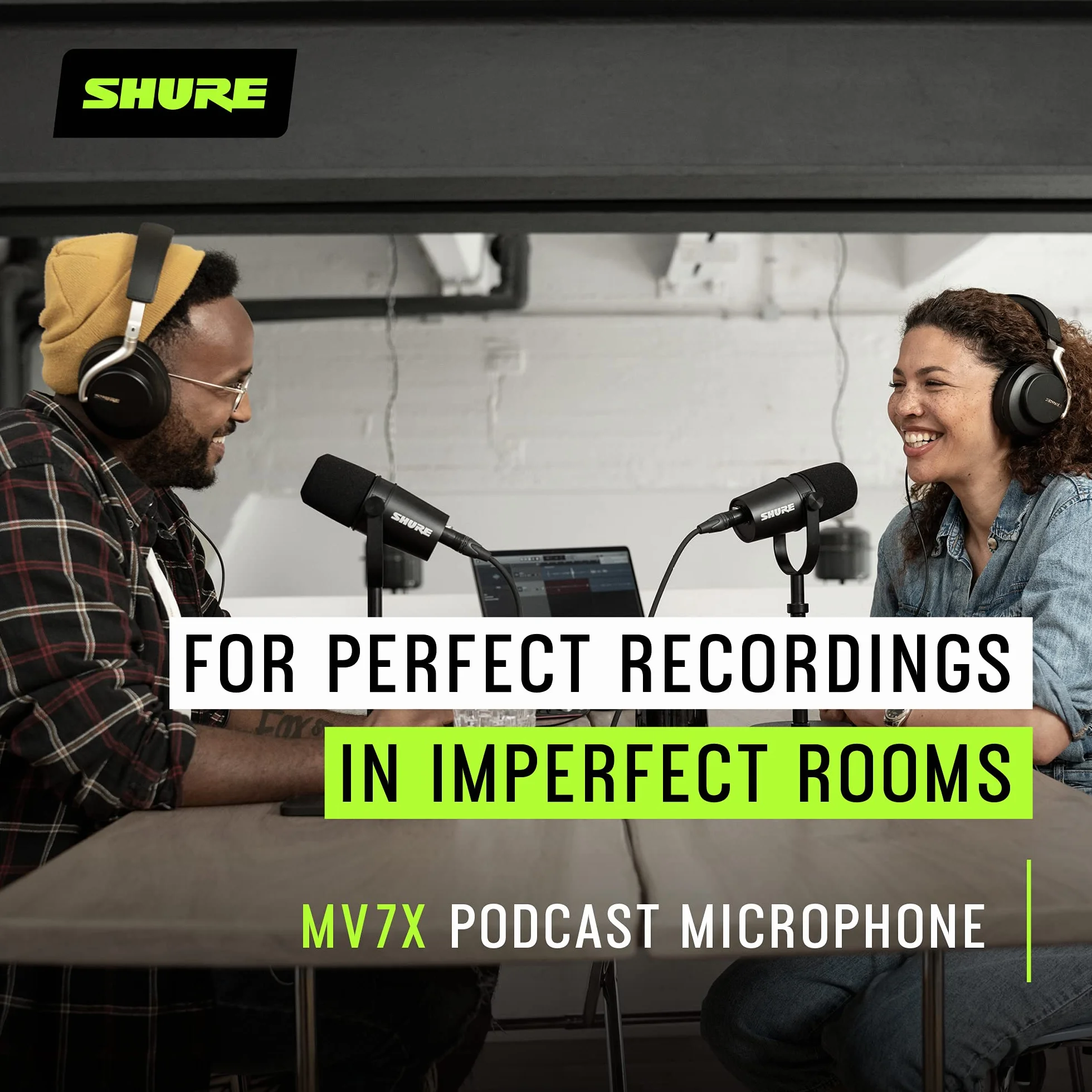 Shure MV7X XLR Pro Dynamic Mic Podcast Mikrofon - do podcastów i nagrywania wokalu, metalowa konstrukcja, kompatybilny ze statywem mikrofonowym - czarny
