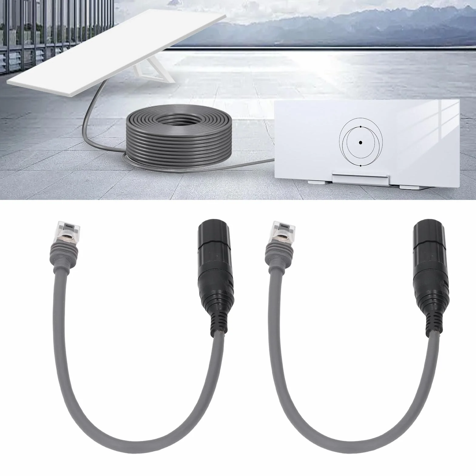 SPX Adapter Męski na RJ45 Złącze żeńskie do Prostokątnego Przedłużacza Kabla Satelitarnego Gen 3 V3, Wodoodporny Adapter Ethernet do Gen 3