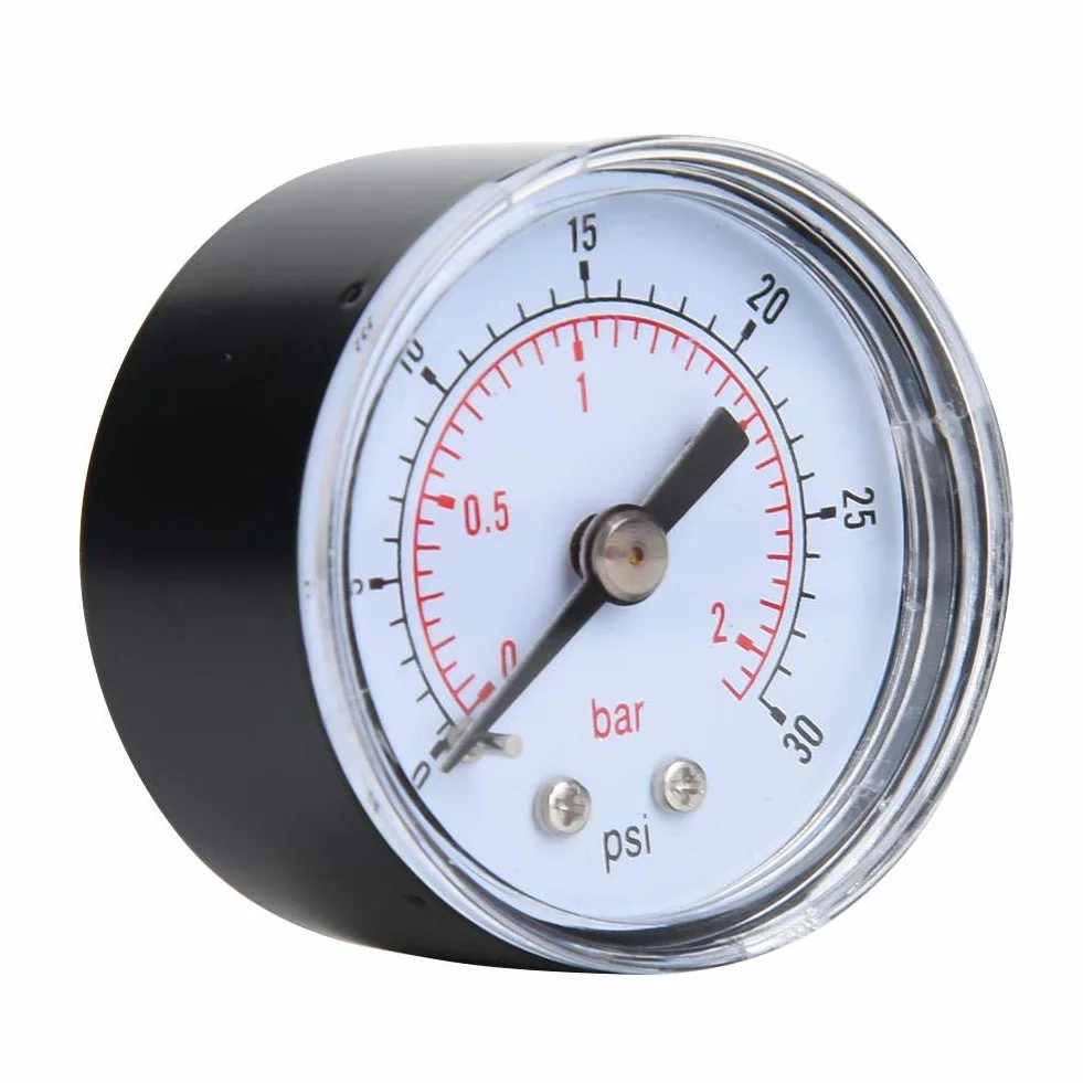 Mechaniczny manometr do, Manometry i odkurzacze Manometry Powietrza Olej Woda BSPT 1/8 cali Powrót połączenia (0-30psi,0-2bar)