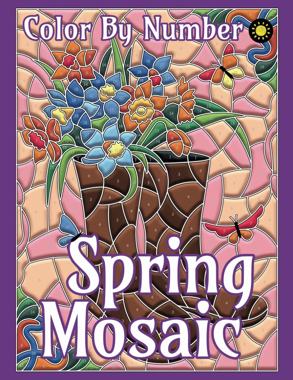 Spring Mosaic Color By Number for Adults: Activity Color By Number Coloring Book for Adults Relaxation and Stress Relief