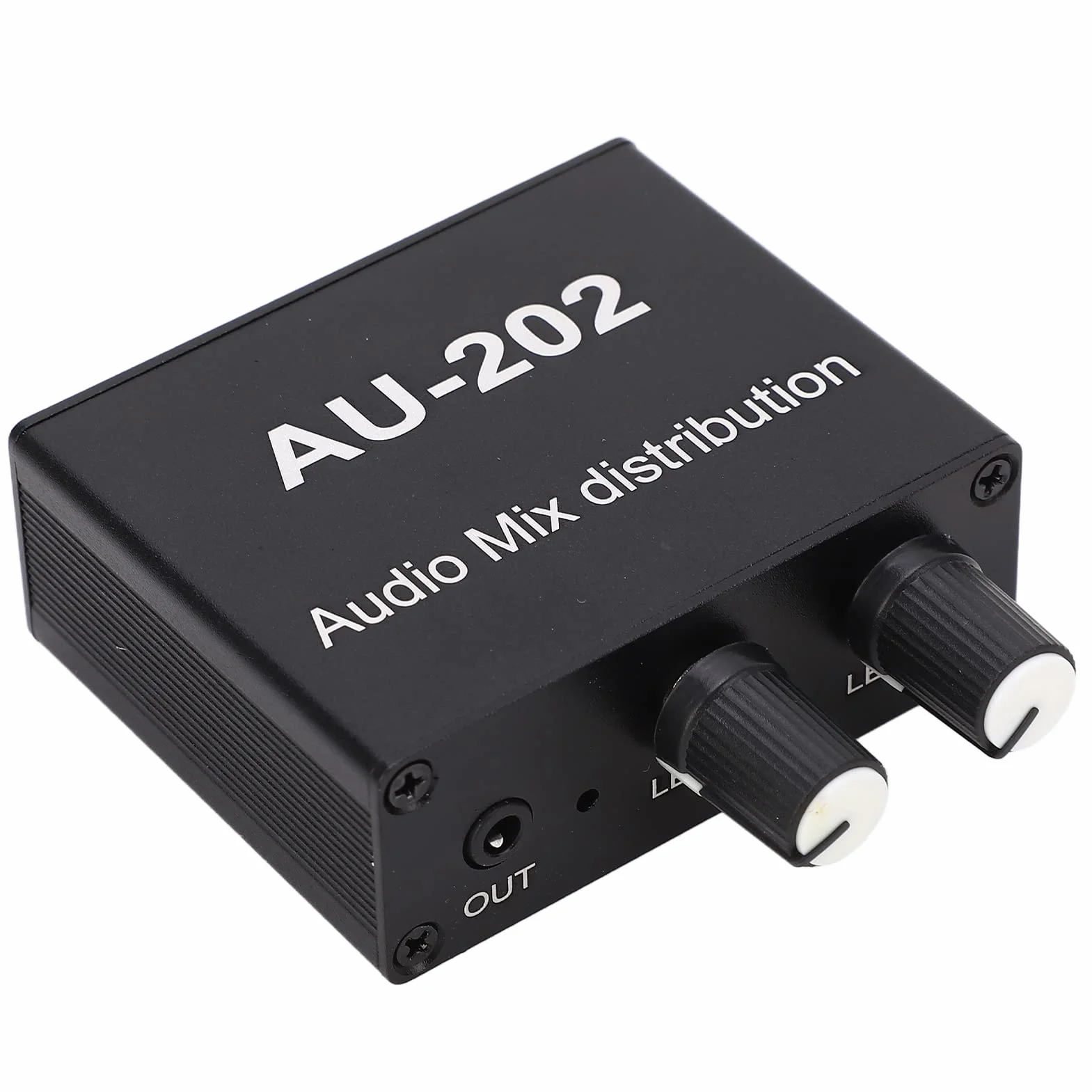 Mini Mikser do Dystrybucji Dźwięku z Zasilaczem, 100-240 V 2 Wejścia 2 Wyjścia Stereo Lupa Dystrybutor Akcesoria Audio