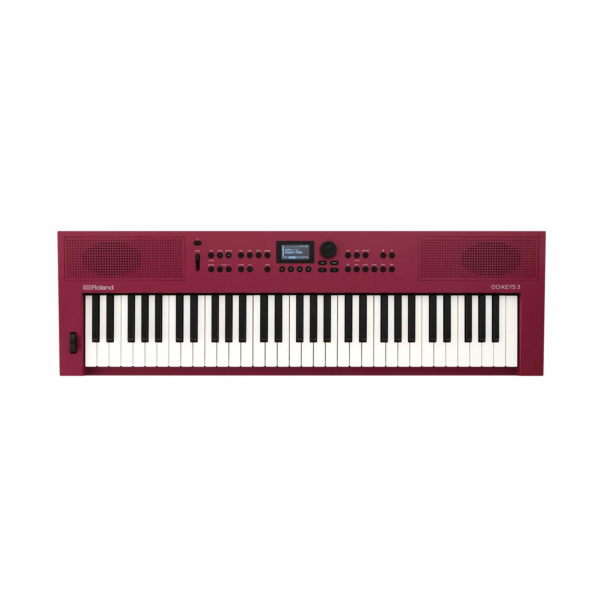 Roland GO:KEYS 3 Keyboard do Tworzenia Muzyki, 61-Klawiszowa Klawiatura, Silnik ZEN-Core z ponad 1000 Wbudowanymi Dźwiękami, Wbudowane Głośniki Stereo - Ciemnoczerwony