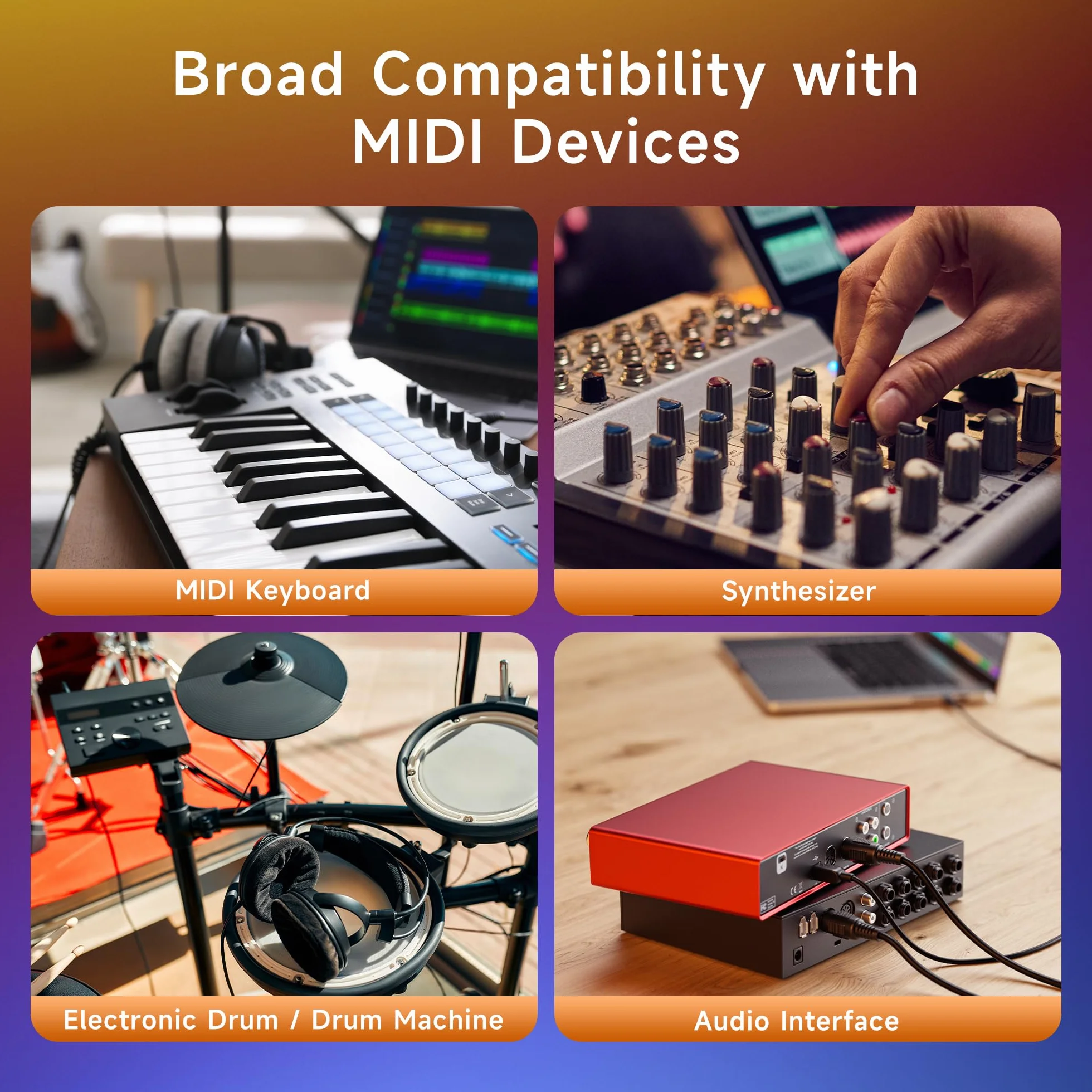 Cable Matters 2-pak 5-pinowy kabel DIN MIDI, 5-pinowy kabel MIDI - 3m