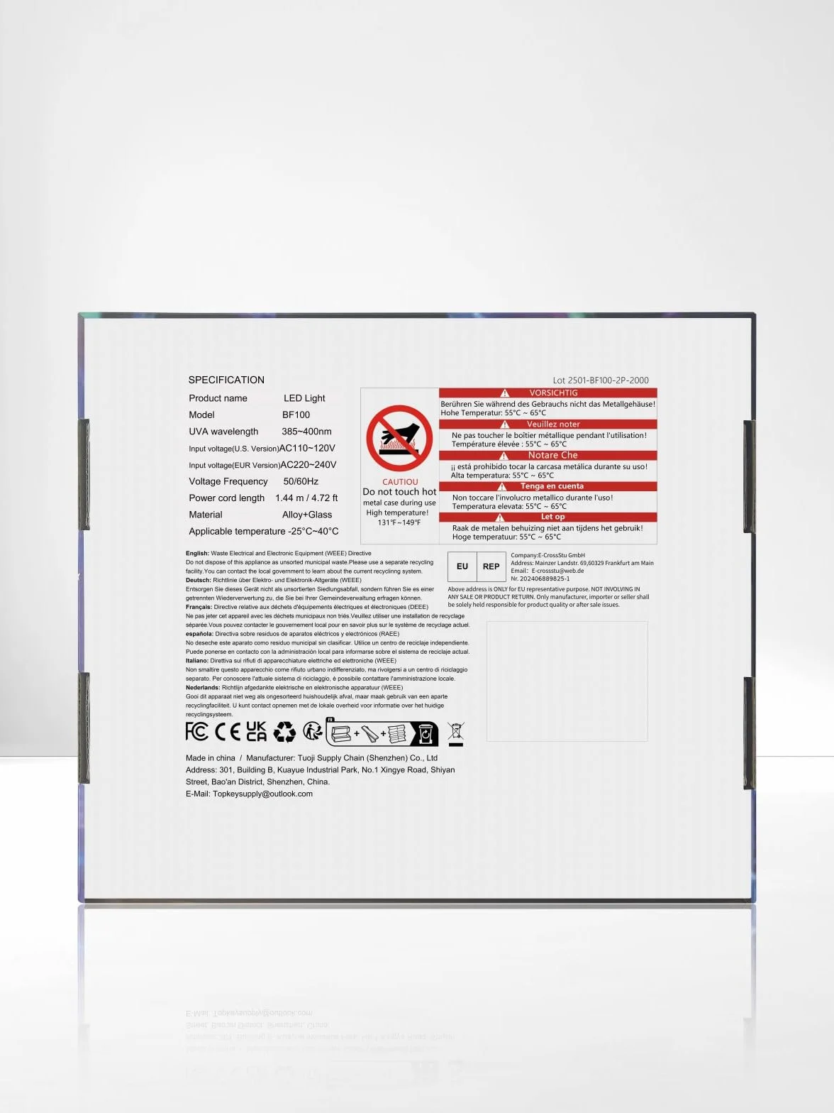 Projektor światła 100 W, długość fali 385 nm, wodoodporny IP66, na scenę, imprezę