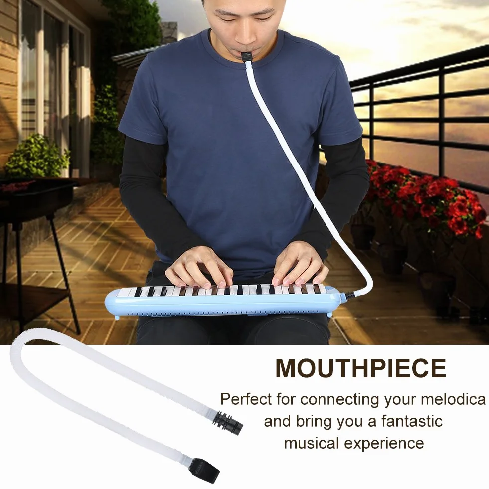 Dilwe 57 cm długa elastyczna melodica pianina rurka z ustnikiem, akcesoria rurkowe dla początkujących
