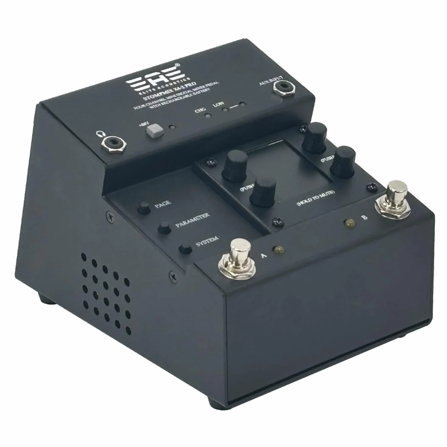 Elite Acoustics StompMix X4-2 PRO mikser cyfrowy z pedałem keepdrum kabel XLR
