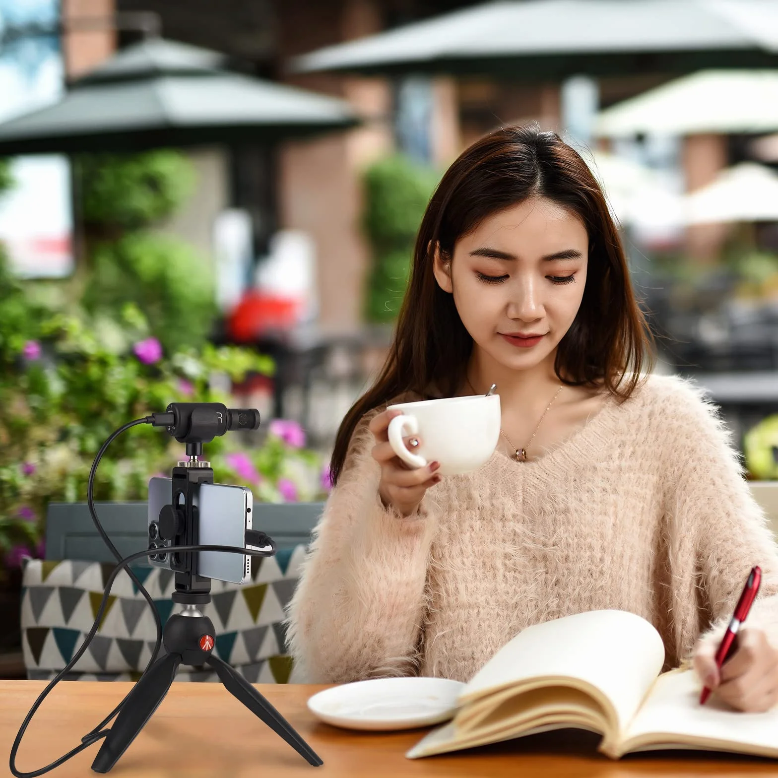 Geekria dla twórców kabel do mikrofonu USB-C na micro USB, kompatybilny z Shure MV88+, MV5, MV51, MVi, zamienny przewód mikrofonowy 1 ft / 100 cm (czarny)