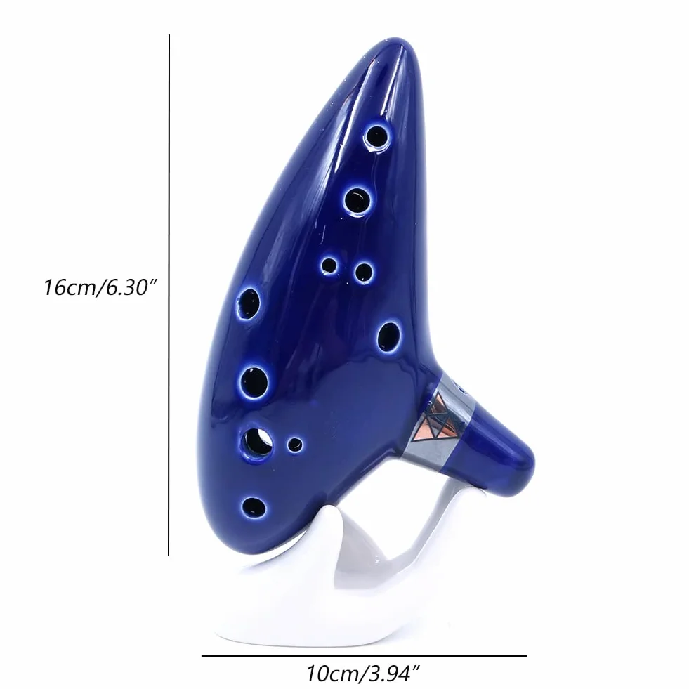 Alnicov Ocarina, 12-otworowa Alto C Ocarina z podstawką i torbą ochronną, niebieska