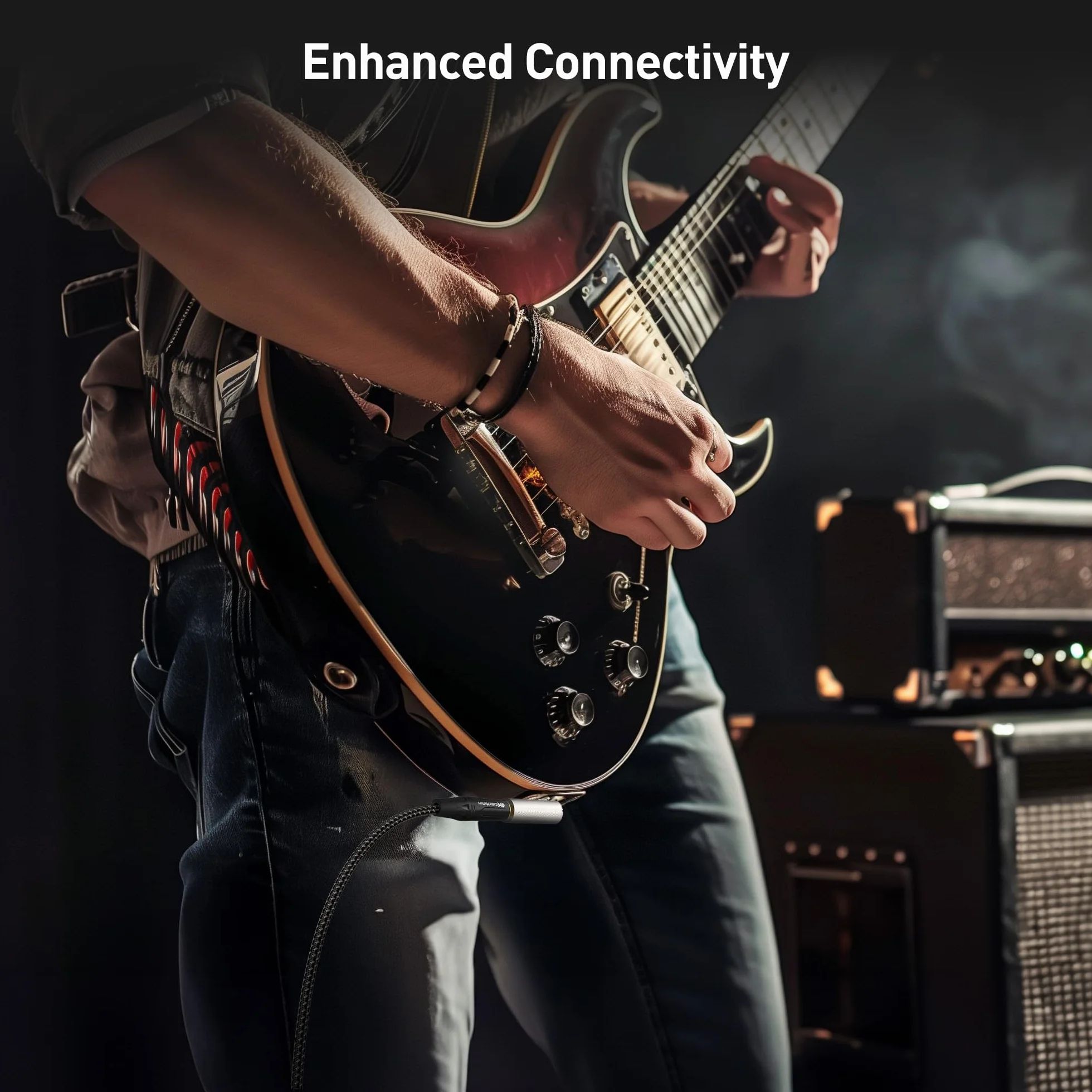 Cable Matters 2-pak adapter kątowy jack – 6,35 mm Jack TS adapter kątowy do gitar elektrycznych, wzmacniaczy basowych, mikserów i korektorów