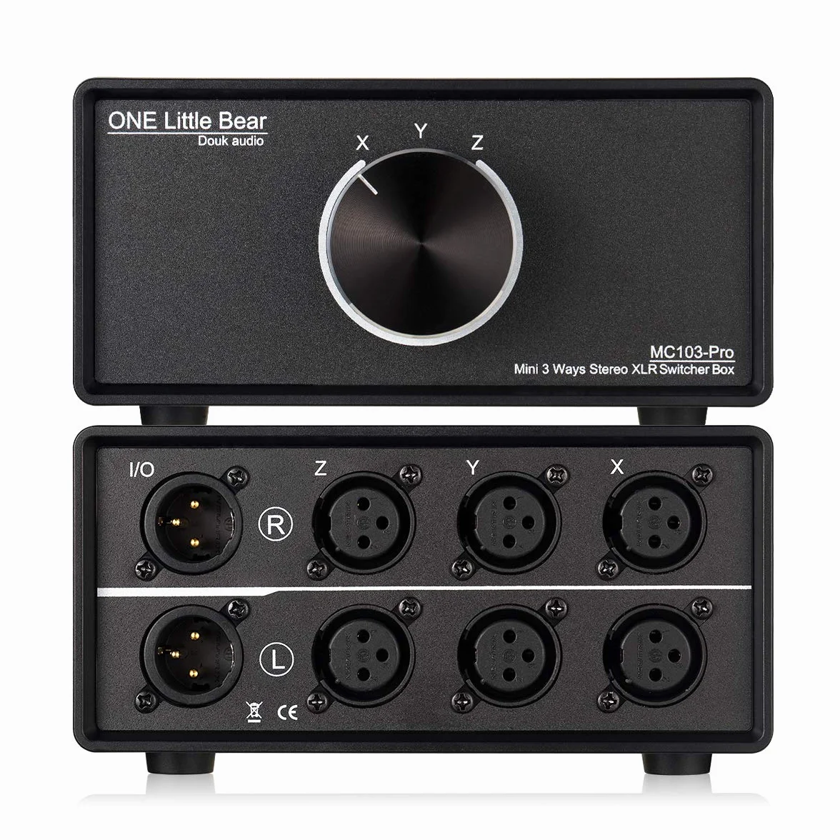 Nobsound 3-IN-1-OUT XLR przełącznik audio, zrównoważony konwerter audio, 3-drożny pasywny przełącznik wyboru dźwięku stereo (MC103 Pro 3-IN)