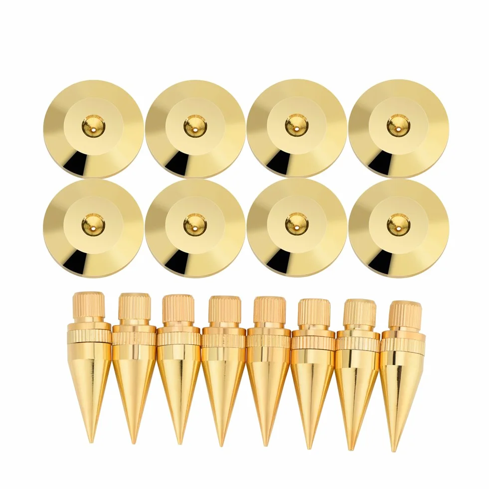 Nóżki głośnika - 8 par 6 x 36MM Miedziany wspornik izolacyjny z końcówką + podkładka do wzmacniacza, odtwarzacz CD DVD, nagrywarka platynowa, podwozie, Domyślne, Klasyczna