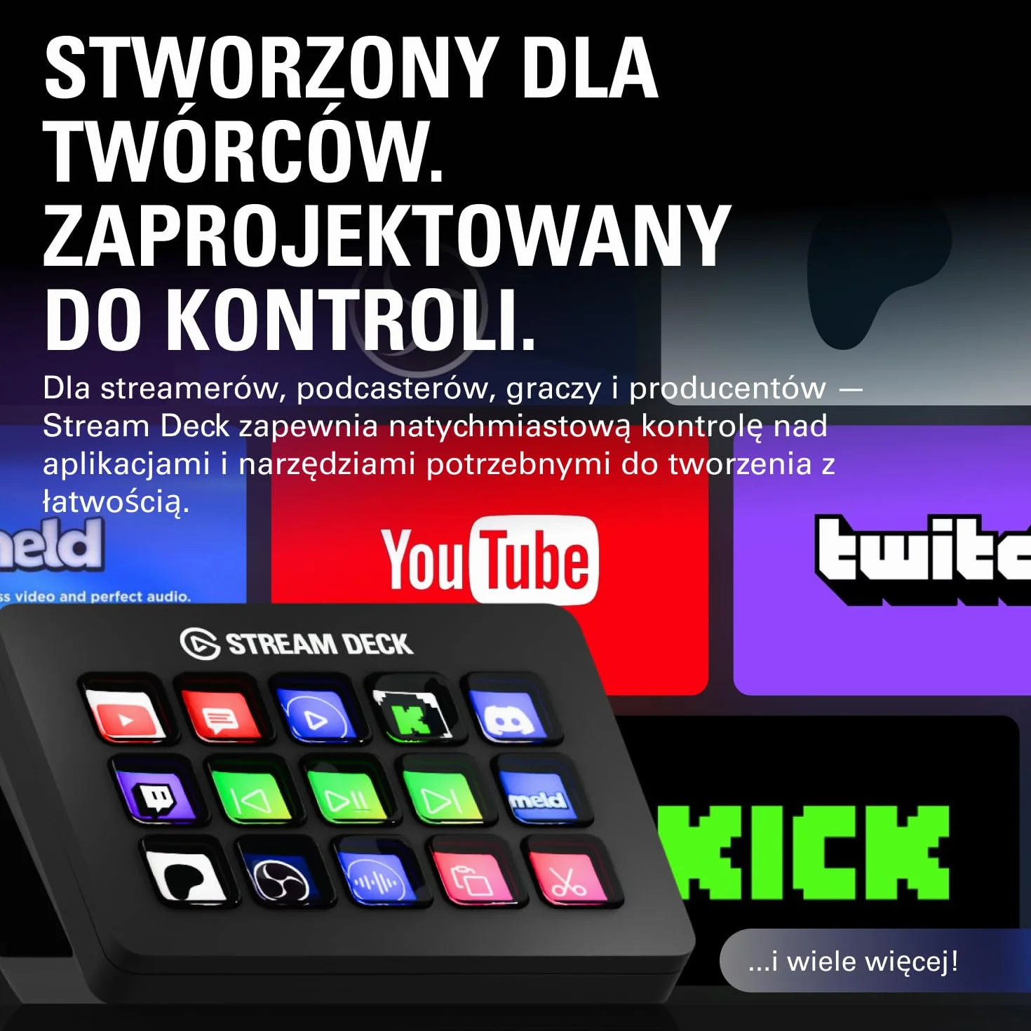 Elgato Stream Deck MK.2 – kontroler do studia, 15 klawiszy makro, wyzwalanie działań w aplikacjach i oprogramowaniu,takim jak OBS, Twitch ​i YouTube, działa z komputerami Mac i PC