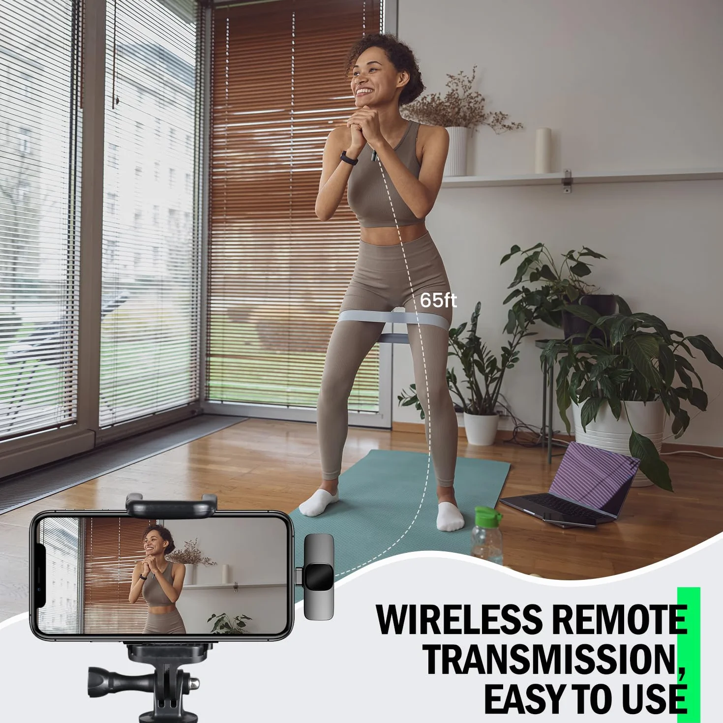 Bezprzewodowy mikrofon krawatowy, lavalier, z adapterem lightning i torbą do przechowywania, do iPhone’a, iPada, telefonów z Androidem, mini, do wideo i podcastów, z redukcją szumów