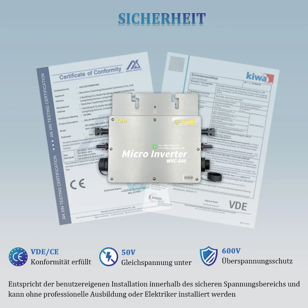 Y&H 800W podłączony do sieci mikrofalownik wodoodporny IP65 MPPT DC30-42V PV wejście AC180-260V wyjście do paneli słonecznych 30 V 36 V