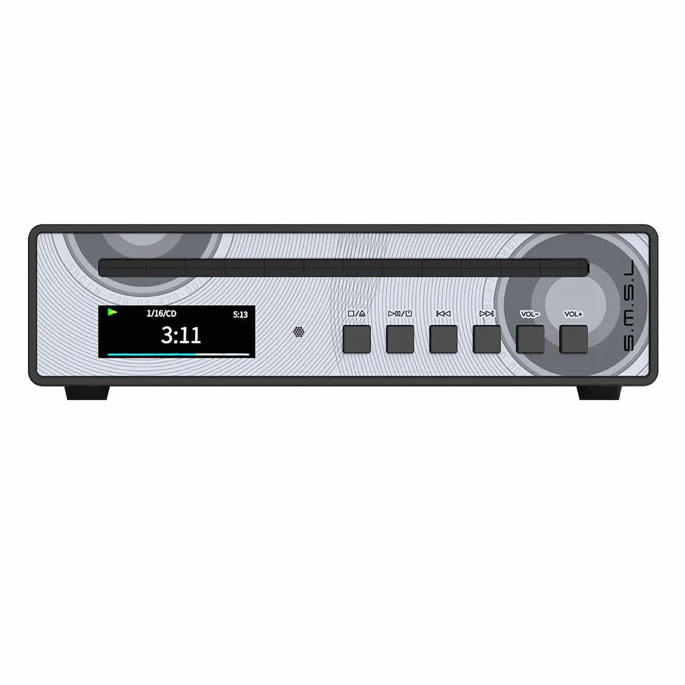 SMSL PL100 PRO wielofunkcyjny odtwarzacz CD, 2 x wysokiej klasy chipy DAC CS43131, obsługuje bezstratne odtwarzanie MQA z pilotem zdalnego sterowania (czarny)
