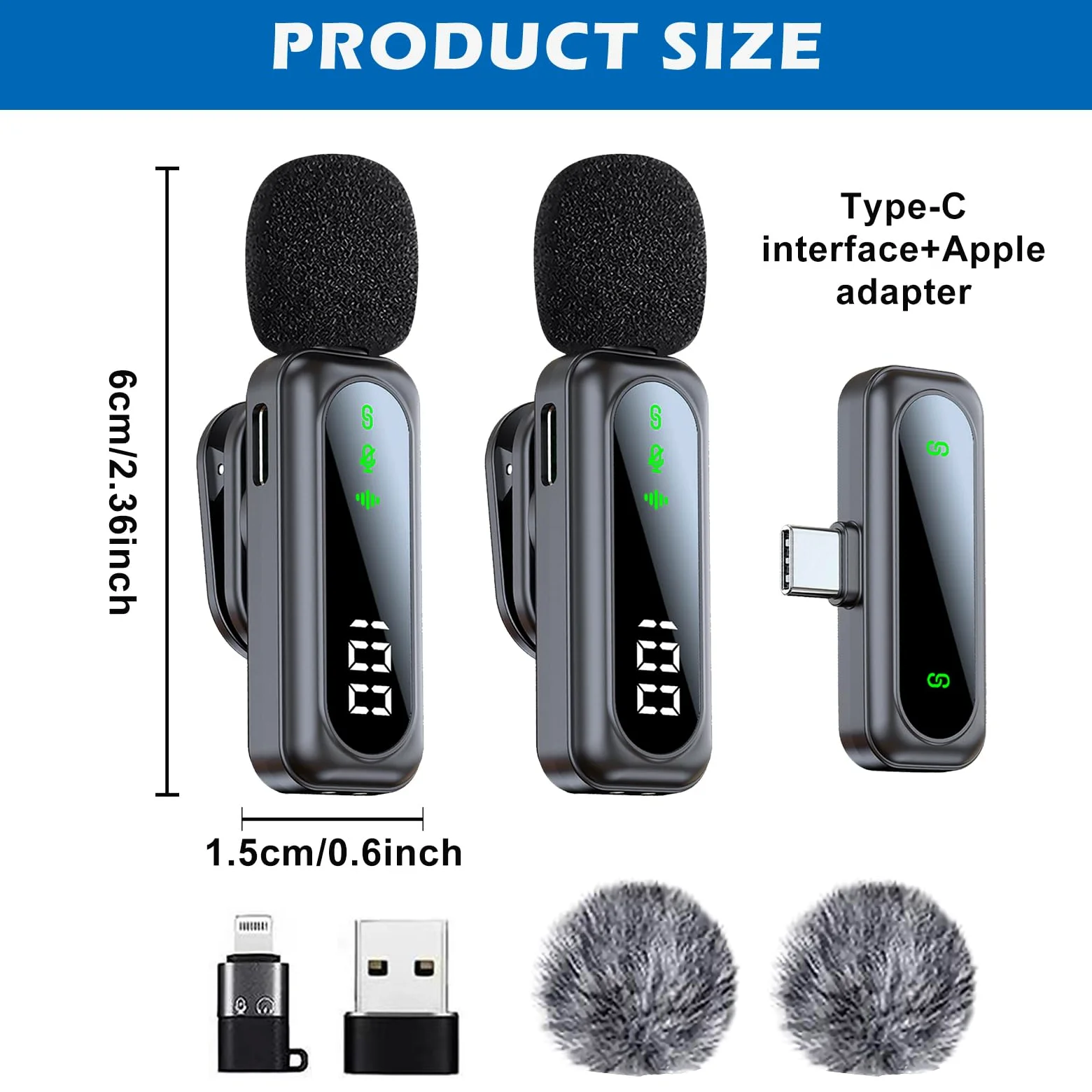SUNOYA Mikrofon do telefonu, bezprzewodowy mikrofon krawatowy z funkcją redukcji szumów, mini bezprzewodowy mikrofon lavalier Bluetooth, mini mikrofon do live-streamingu, vloggingu, YouTube i wywiadów