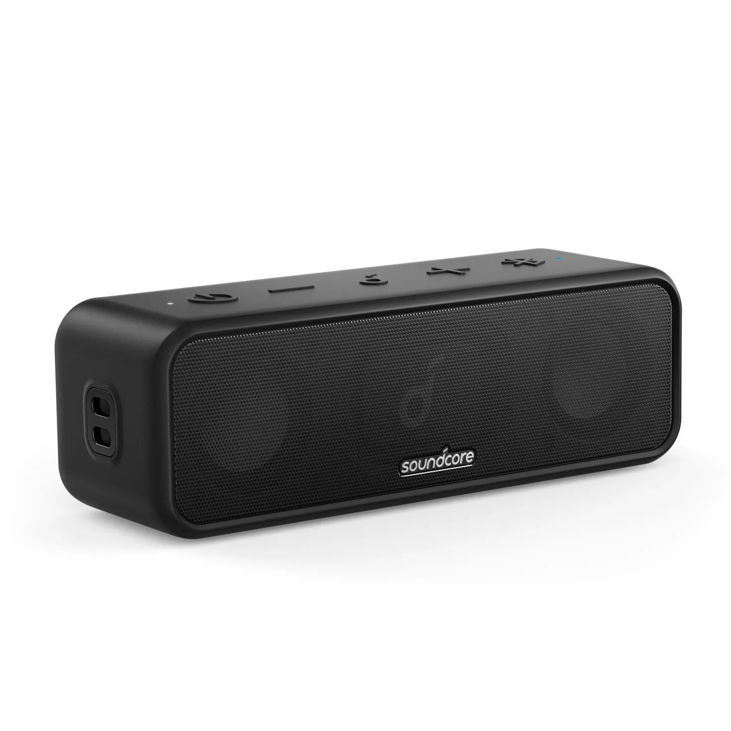 Soundcore 3 od Anker to głośnik Bluetooth ze stereo dźwiękiem(odnowiona), przetwornikami z czystą tytanową membraną, 24-godzinnym czasem odtwarzania, wodoodpornością IPX7 i technologią Bluetooth 5.0