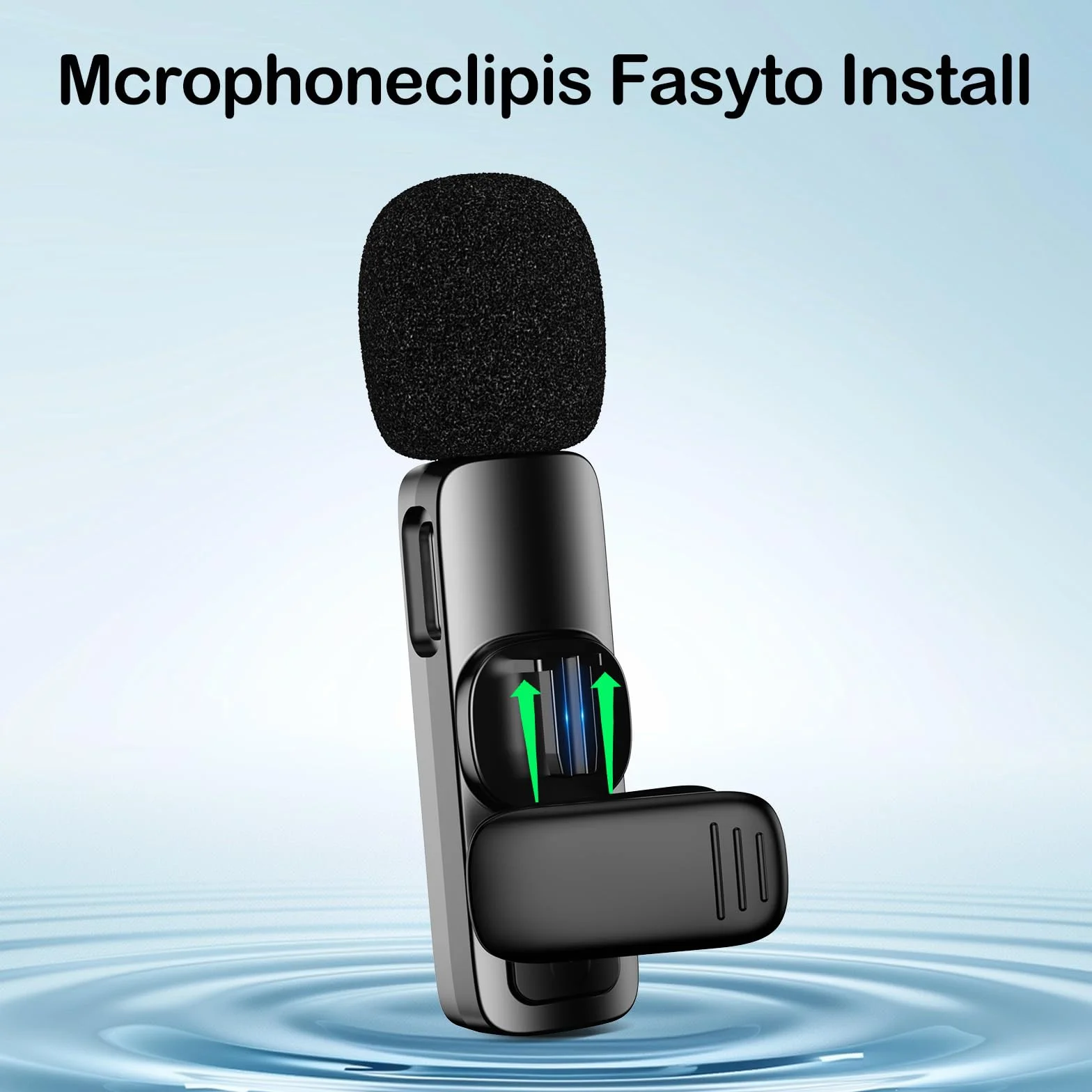 SOOOEC Bezprzewodowy mikrofon krawatowy z adapterem, do urządzeń iPhone i Android, komputerów, mini mikrofon do nagrywania wideo i podcastów, redukcja szumów, mikrofon typu C