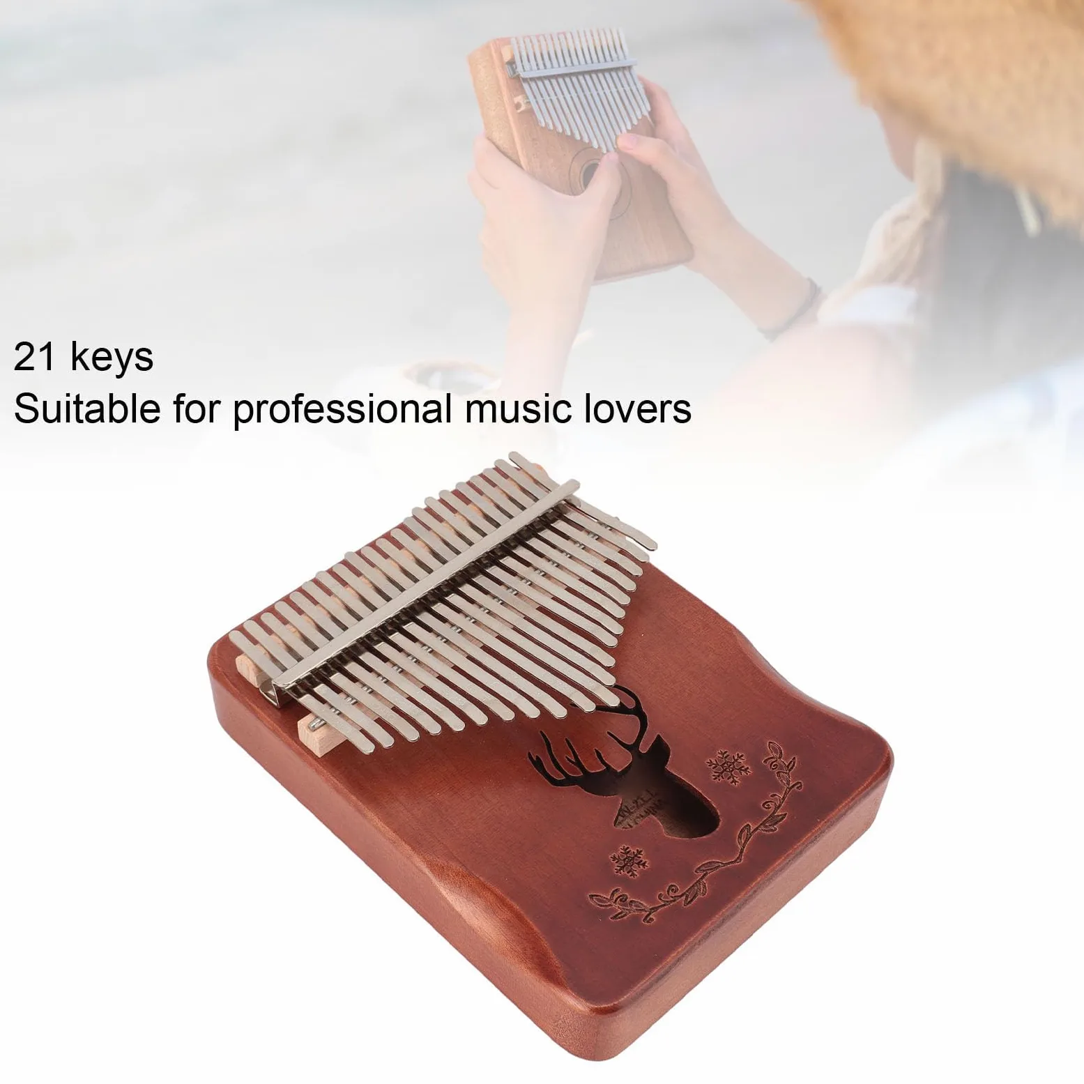 Kalimba Thumb Piano, Wygodna Konstrukcja, Doskonała jakość Dźwięku, Zaawansowane Grawerowanie, łatwe do Nauczenia się Dzięki Nutom Klawiatury, Idealny dla Początkujących
