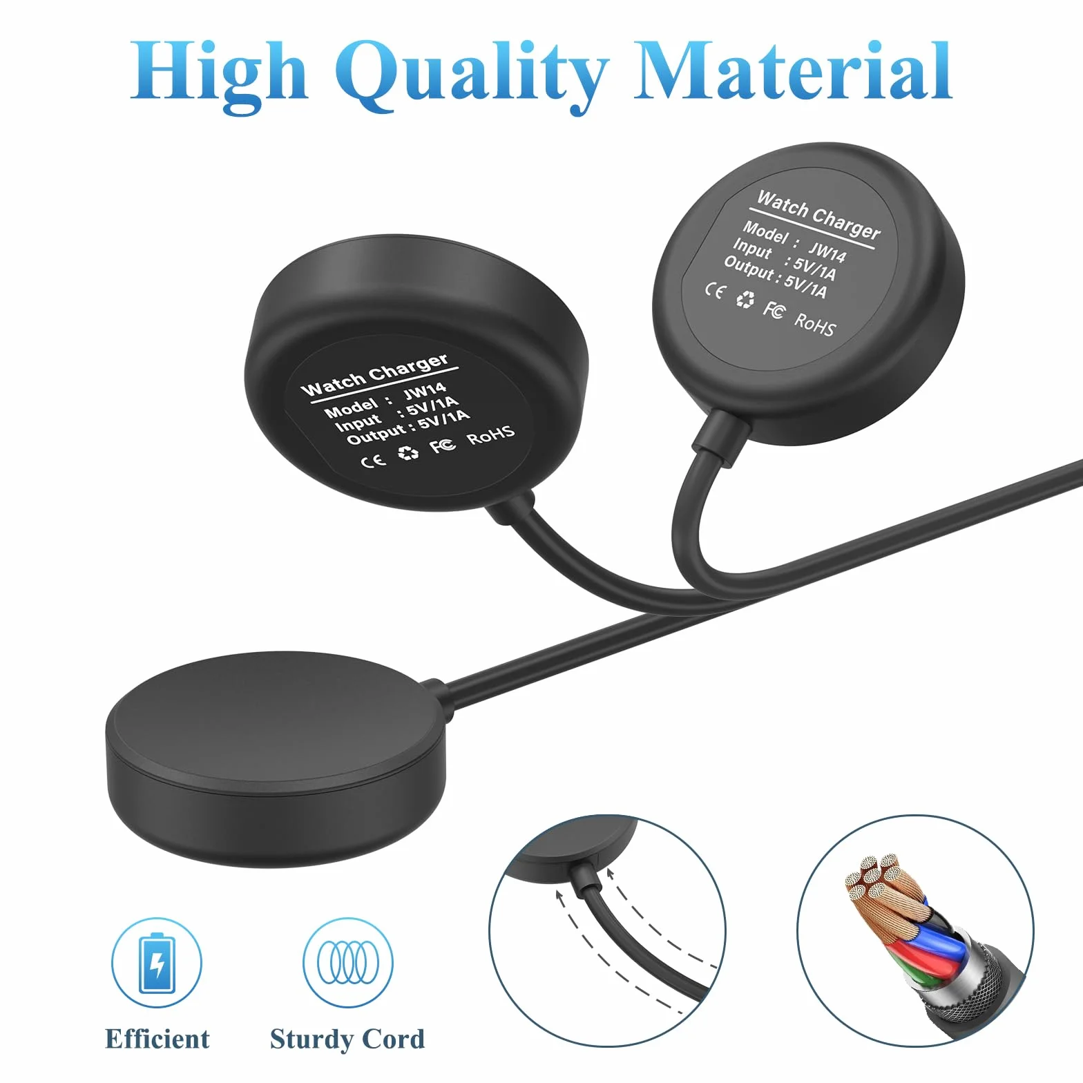 Oumida Kabel do ładowania Samsung Galaxy Watch 3/4/5/6/7/Active/FE/Ultra, ładowarka USB, kabel do ładowania do Samsung Watch 4/3/5/6/7/FE/Ultra/Active (USBC-czarny1)