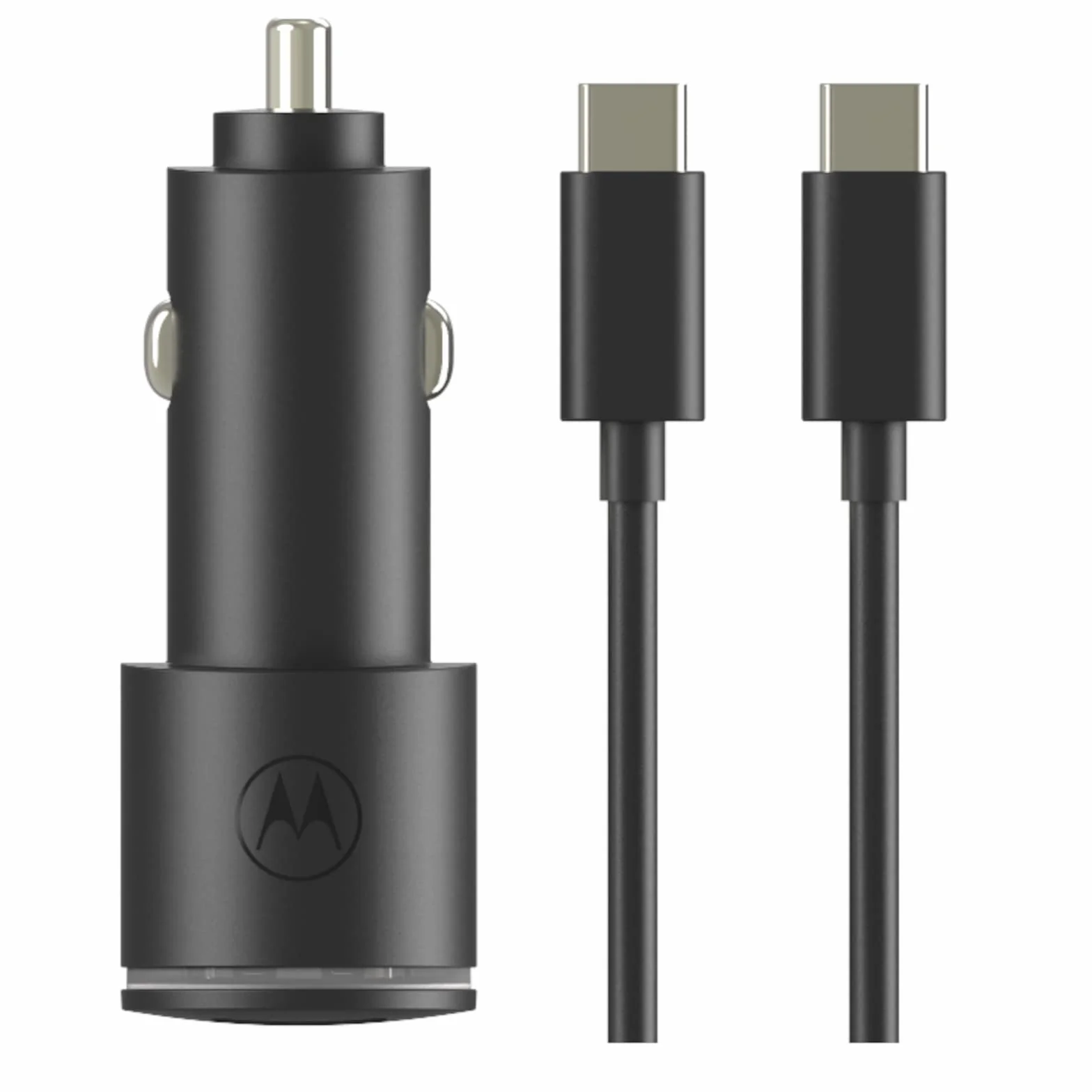 Motorola Chargers - Ładowarka samochodowa/telefoniczna USB PD Dual Port 45W (USB-A i C) z kablem C do C o długości 1 m