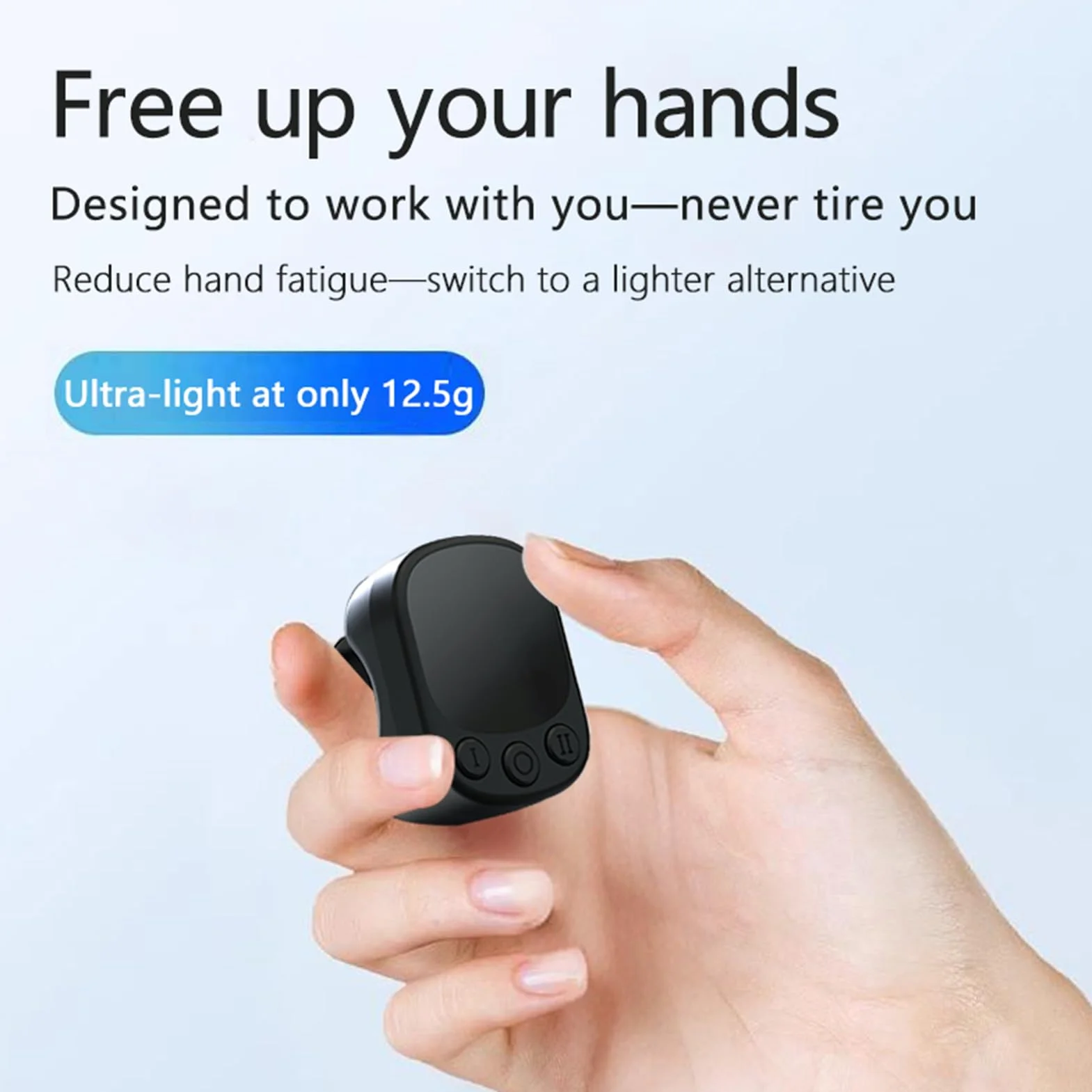 ASHATA Pierścień Przewijania, Mysz Air Finger Ring z Touchpadem, moduł Przełączania Stron Bluetooth dla Aplikacji na Telefon Komórkowy i Tablety, do zdjęć z Aparatu, Nagrywania Wideo