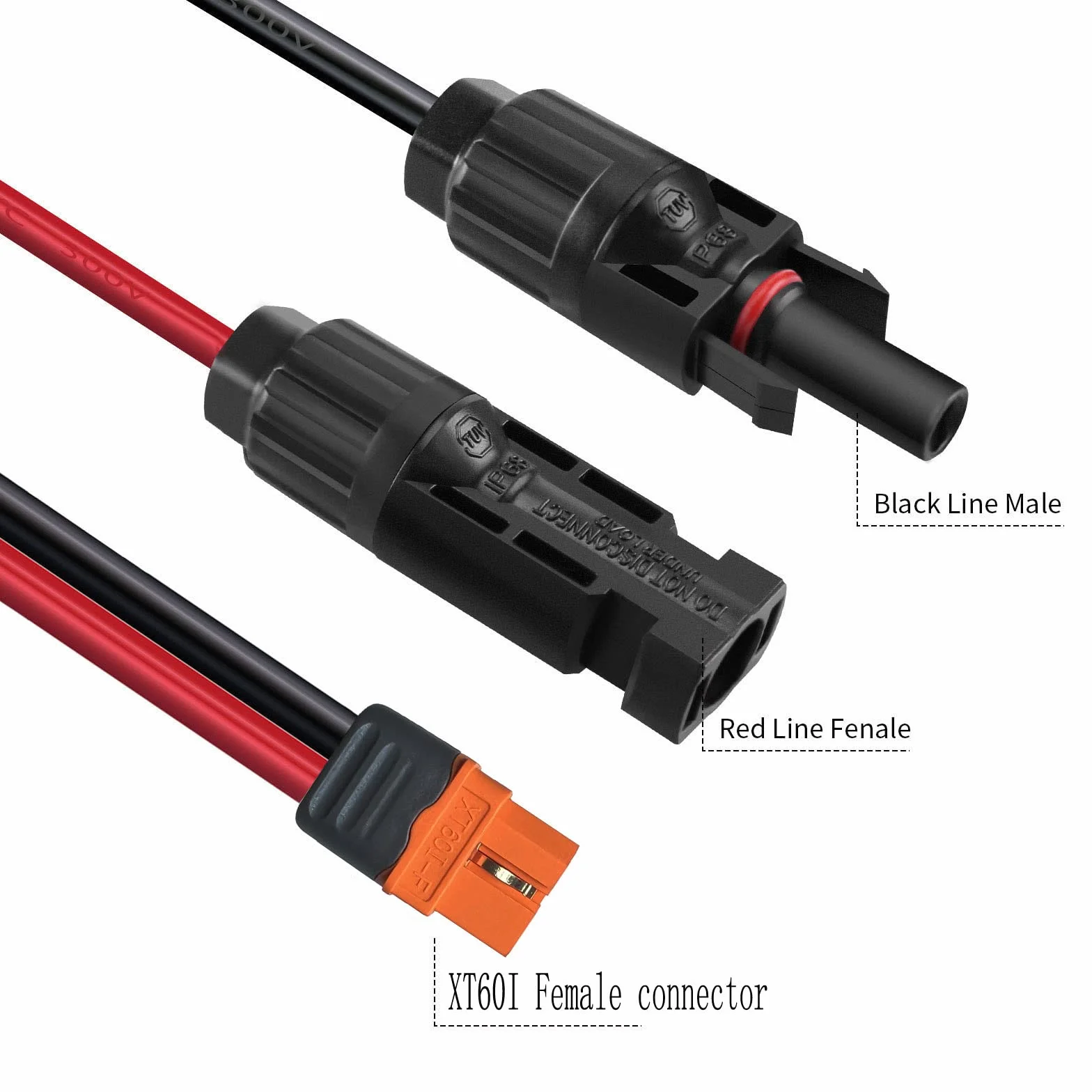 Solarny kabel ładujący, wtyczka solarna na XT60i, adapter wtyczka do XT60i, panel słoneczny 12AWG XT60i-F, kabel kompatybilny z EcoFlow DELTA, przenośny generator energii 150 cm