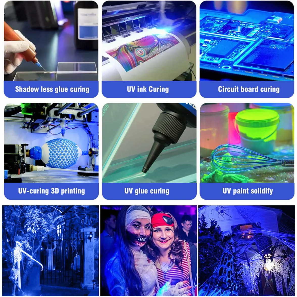 Eleganted 100W LED światło UV 365nm UV reflektor IP66 wodoodporny reflektor UV na imprezy z funkcją WŁ/WYŁ do Halloween, akwarium, koncertu, baru
