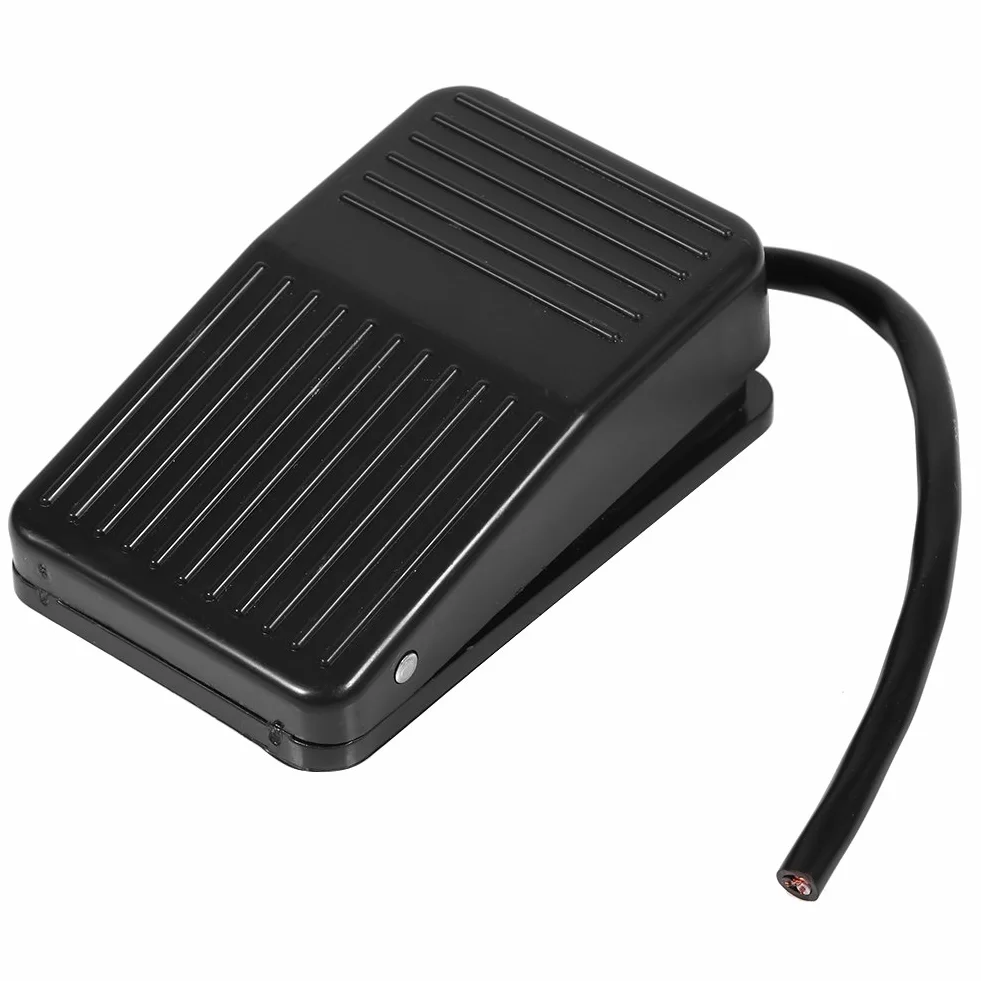 Chwilowy przełącznik nożny, 220 V 10 A zasilanie z tworzywa sztucznego włącznik/wyłącznik sterujący, przycisk nożny z kablem 10 cm, do elektronarzędzi, dowolnego urządzenia gospodarstwa domowego